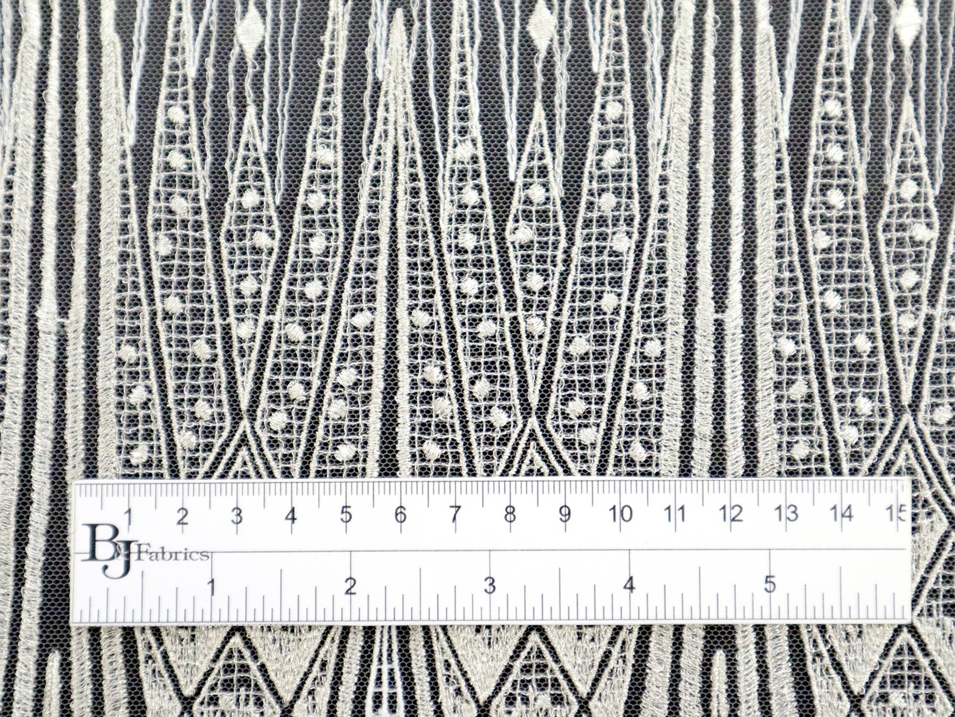 Novelty Heavy Embroidered Tulle with Metallic Accents