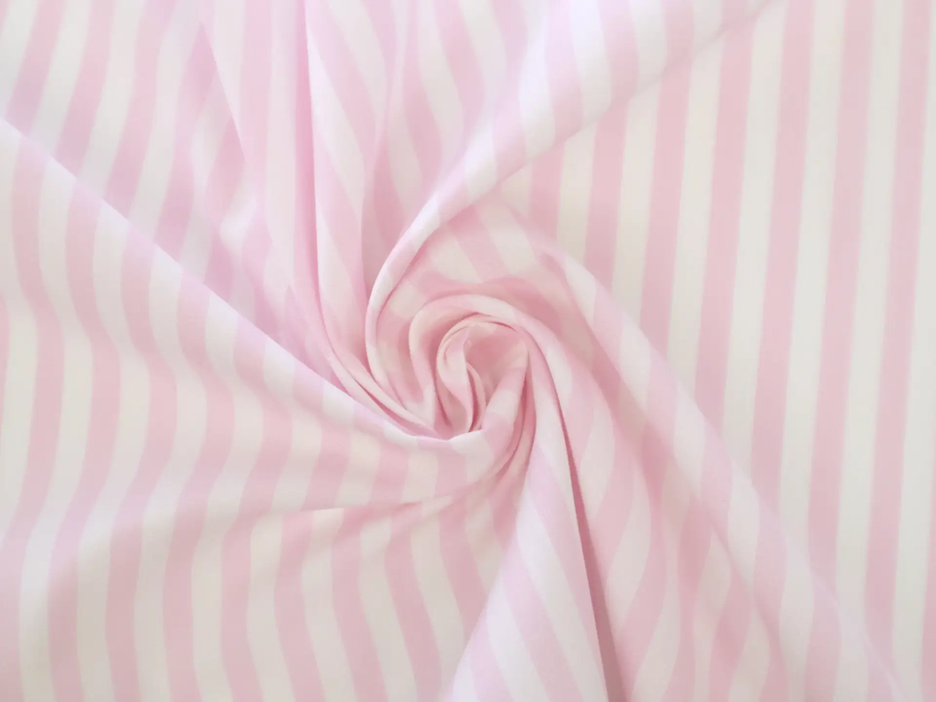 Cotton Woven Regency Stripe in Pale Pink