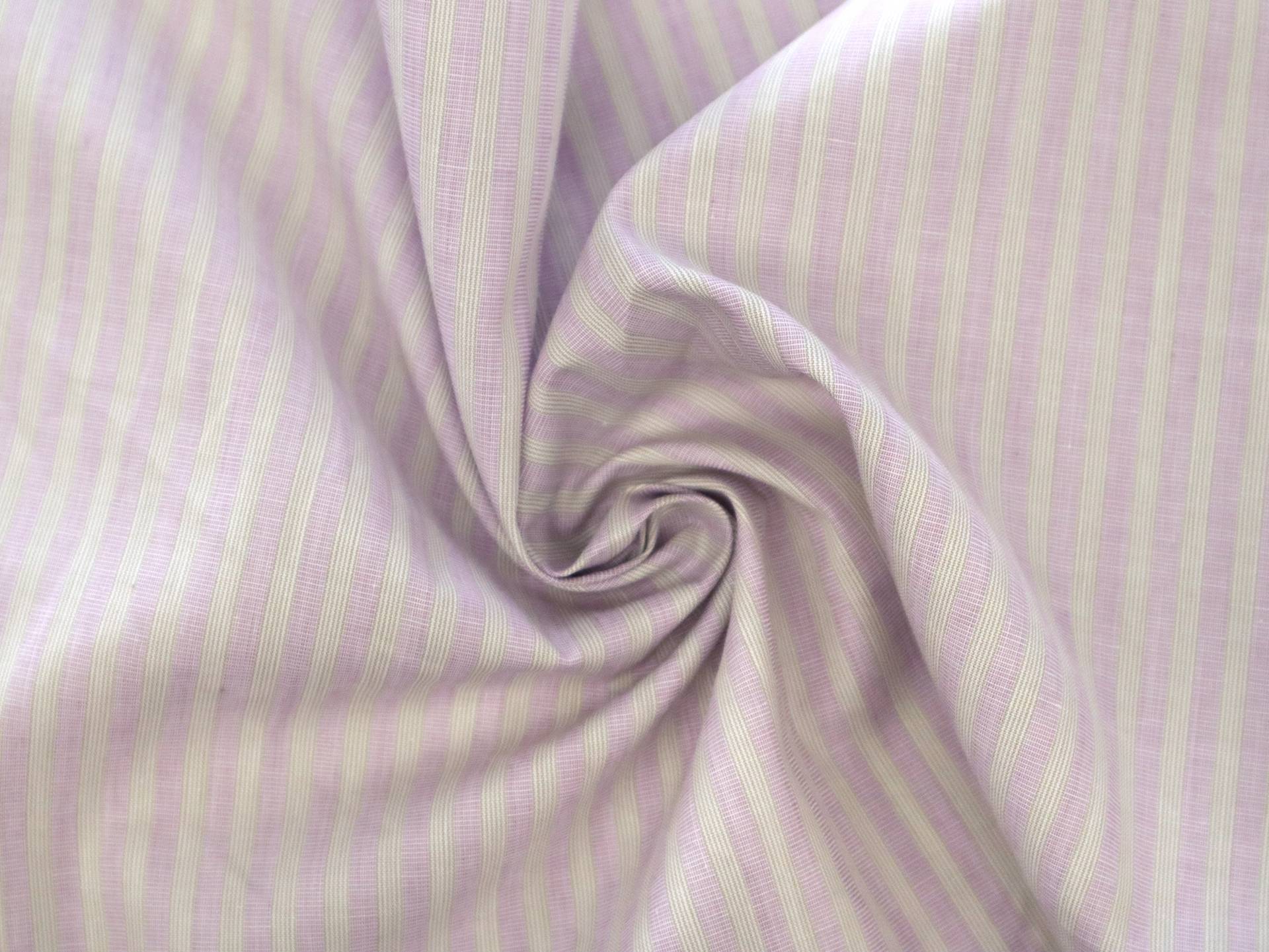 Cotton Woven Stripe in Purple & Taupe
