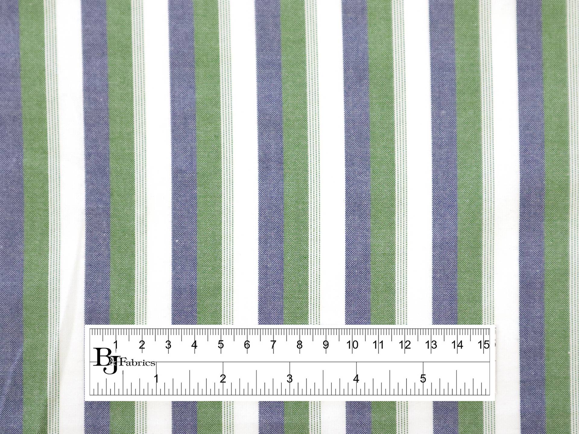 Cotton Woven Shadow Stripe in Blue & Green