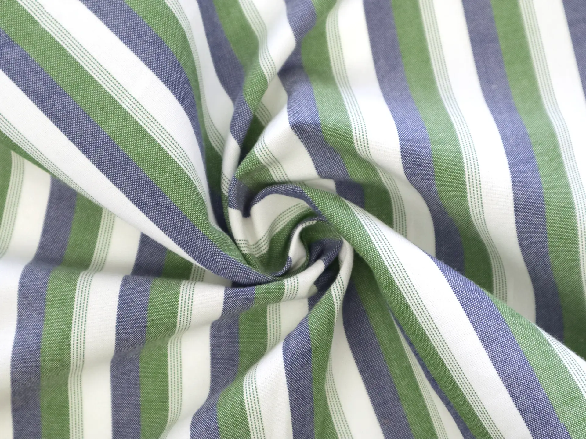 Cotton Woven Shadow Stripe in Blue & Green