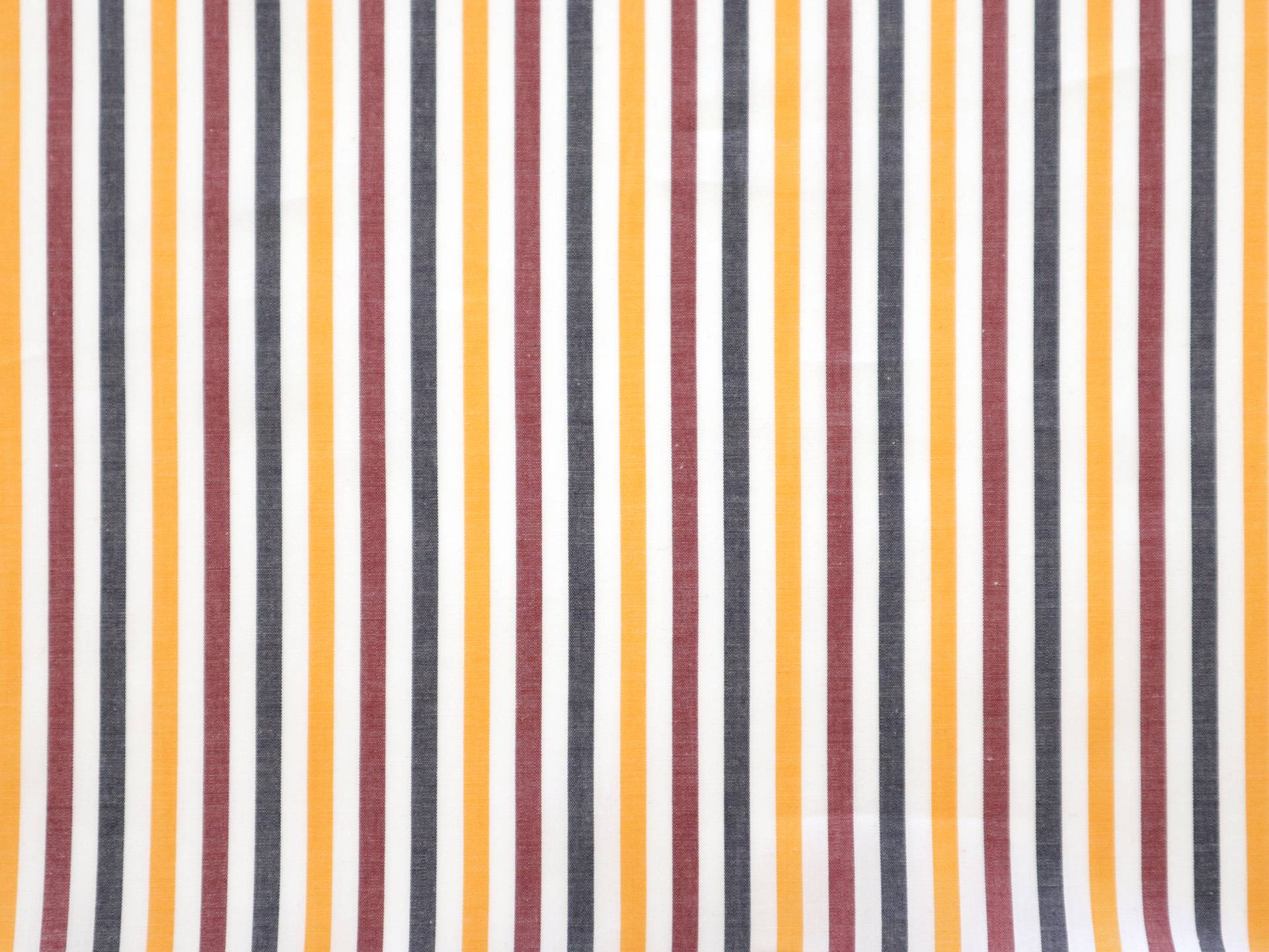 Cotton Woven Stripe in Yellow, Navy & Maroon