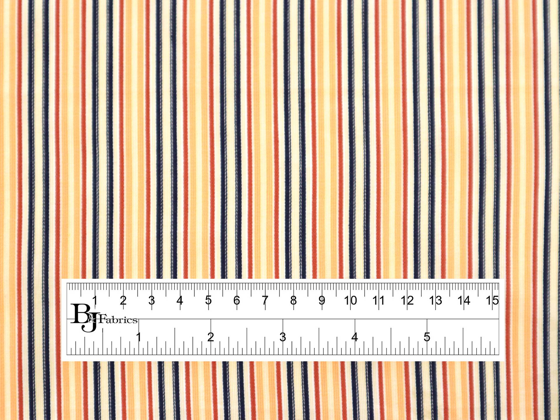 Cotton Stripe in Rust & Navy