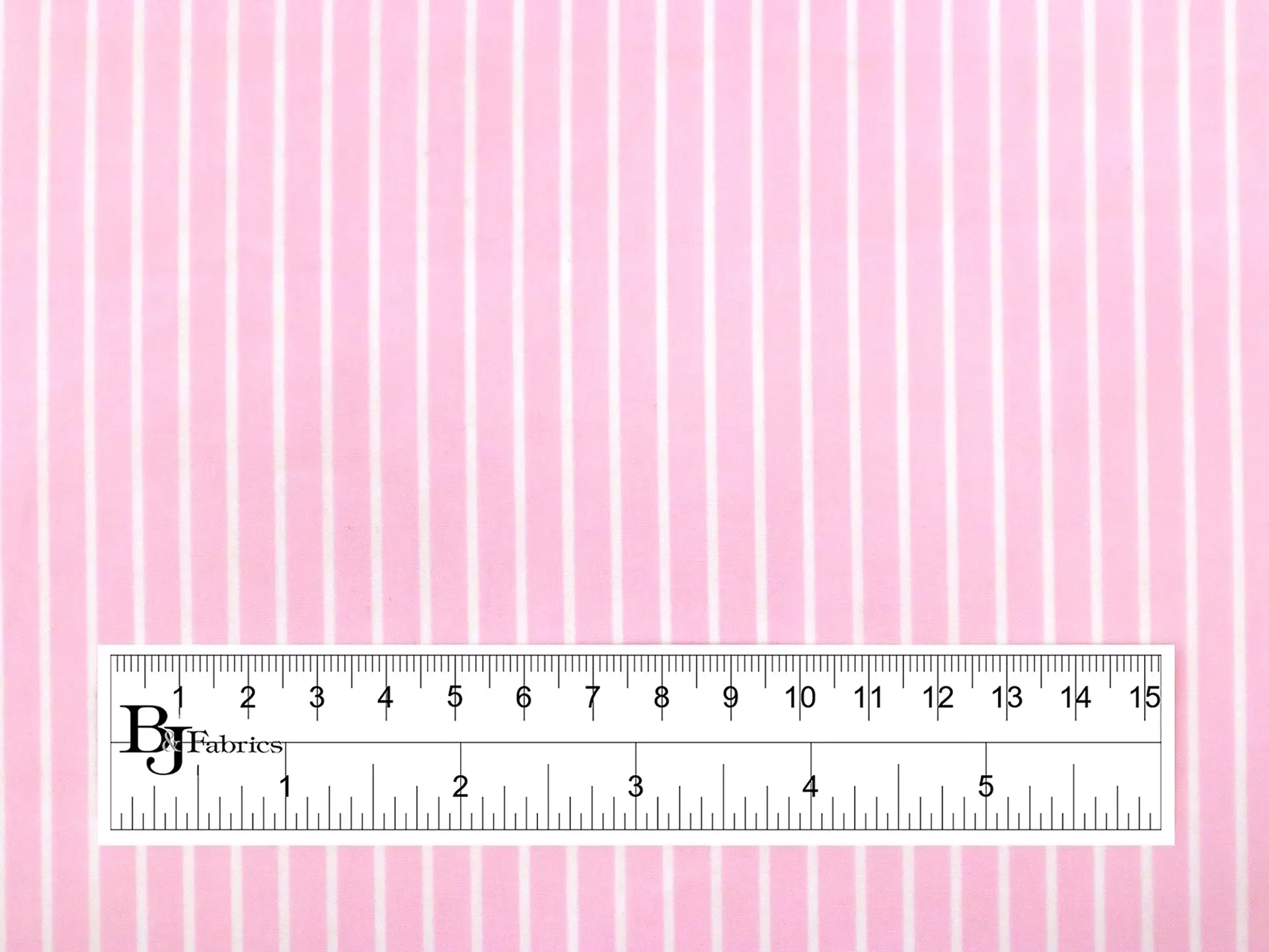 Cotton Printed Pencil Stripe in Pink