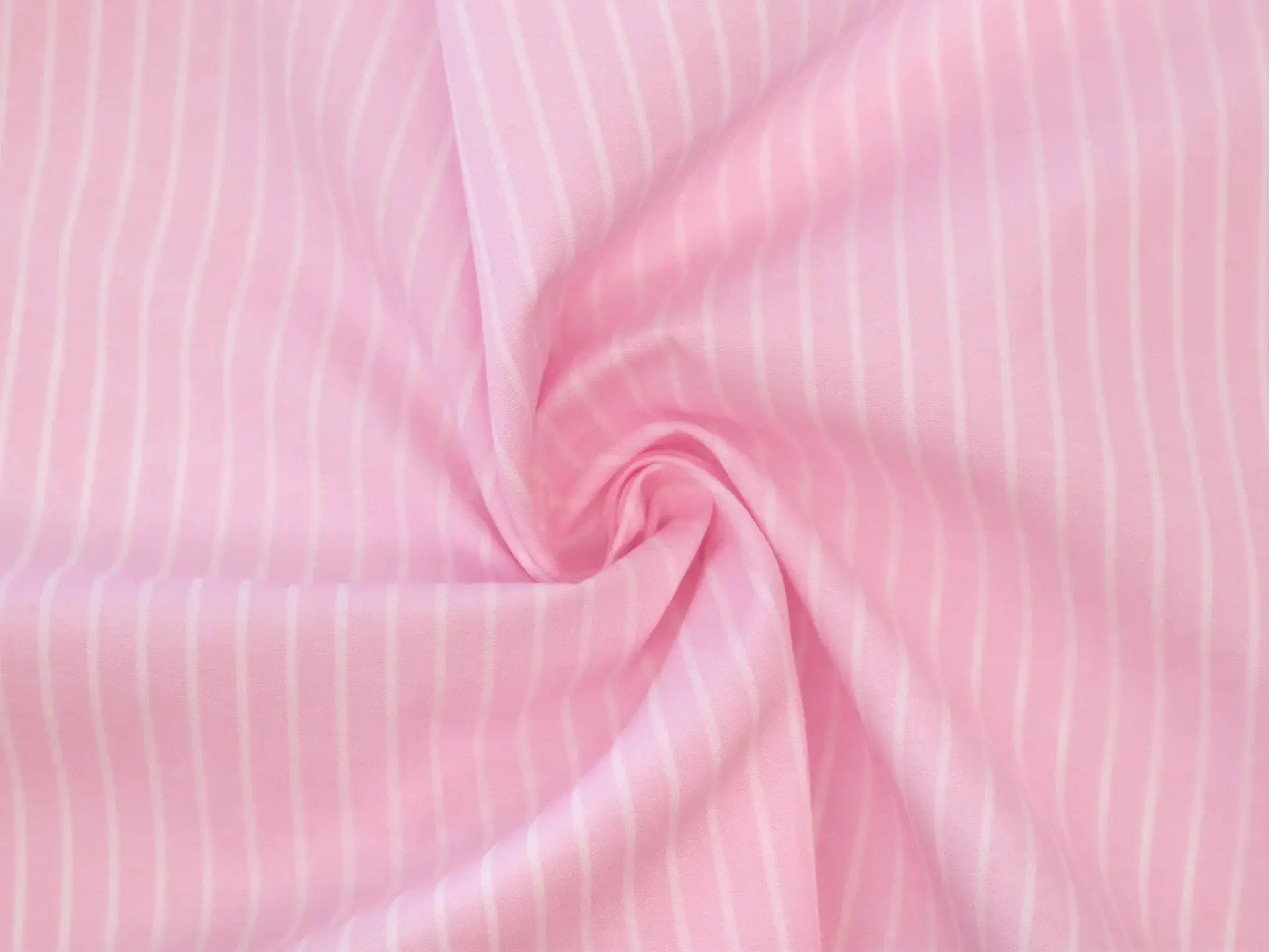 Cotton Printed Pencil Stripe in Pink