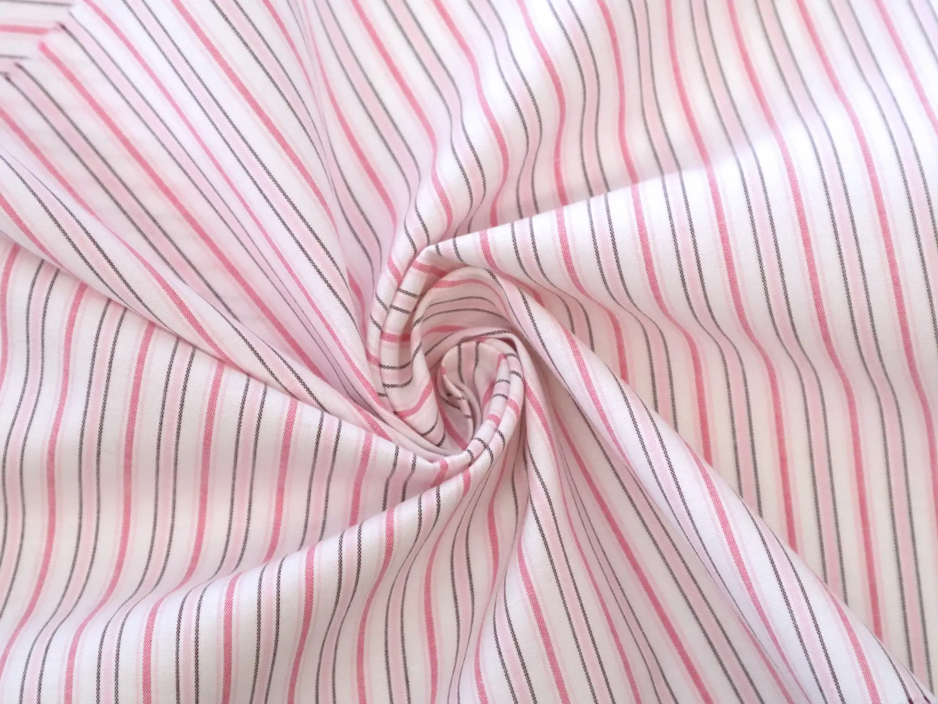 Cotton Lycra Woven Multitrack Stripe in Pink