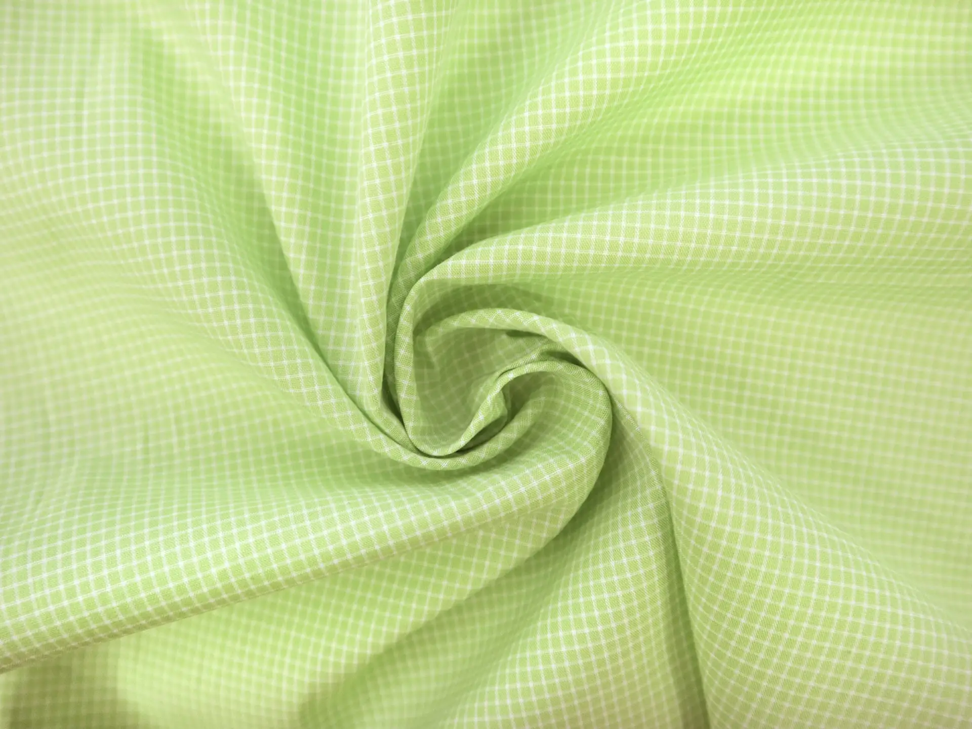Cotton Petite Check Shirting in Neon Green