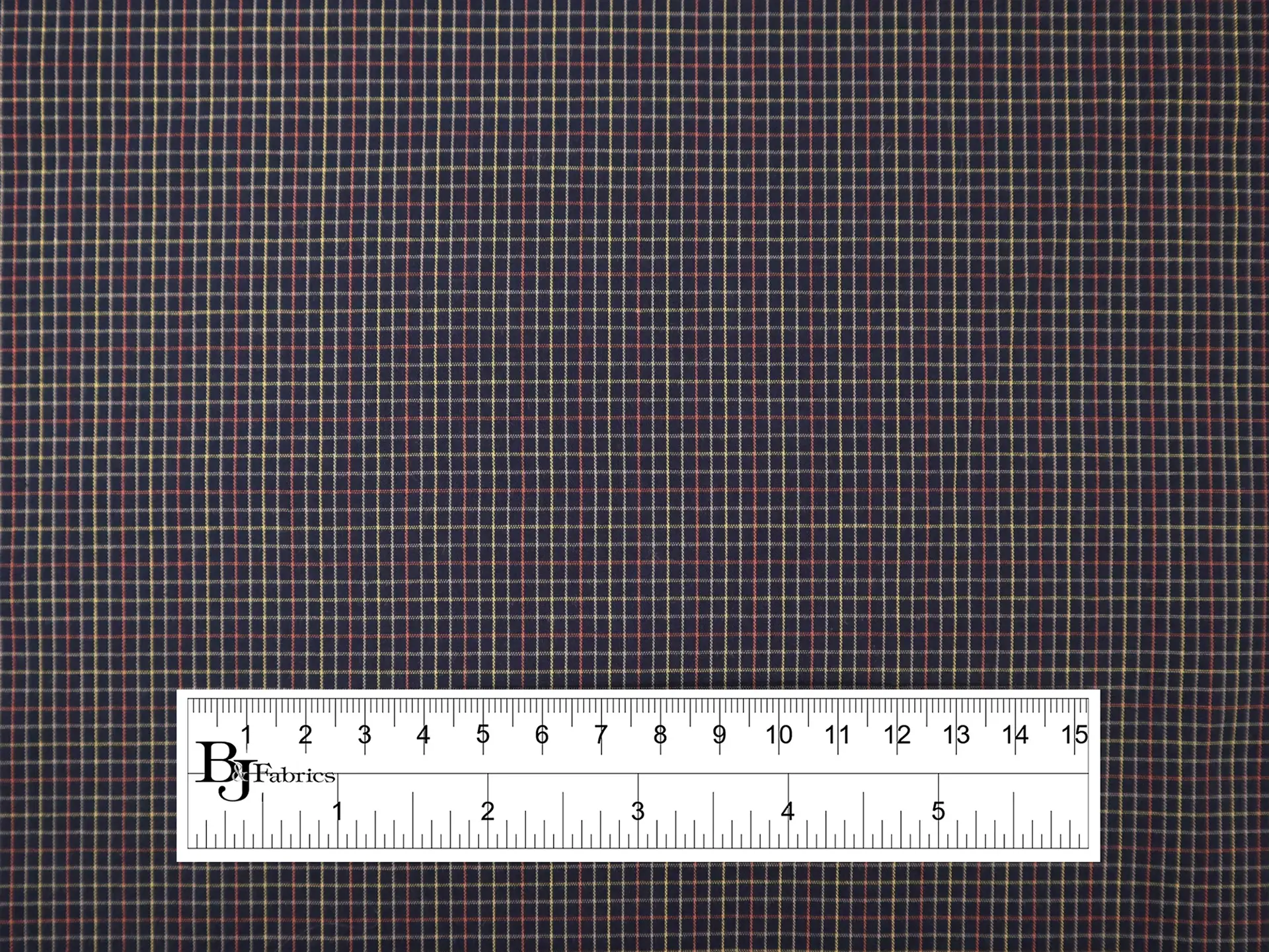 Cotton Petite Check Shirting in Navy Red Yellow