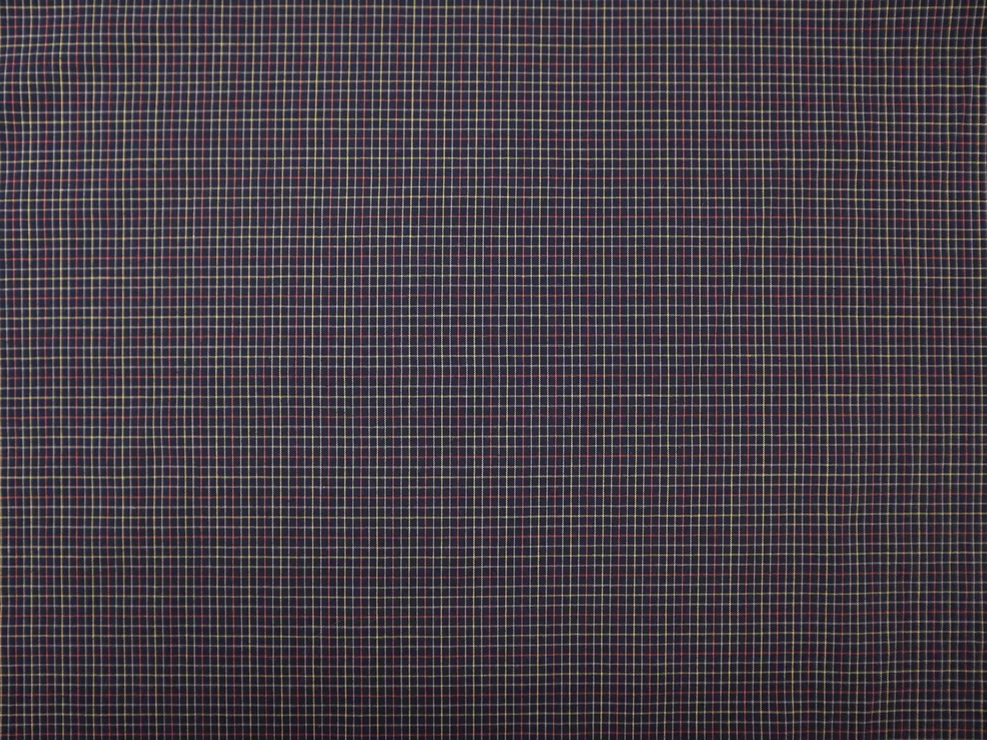 Cotton Petite Check Shirting in Navy Red Yellow