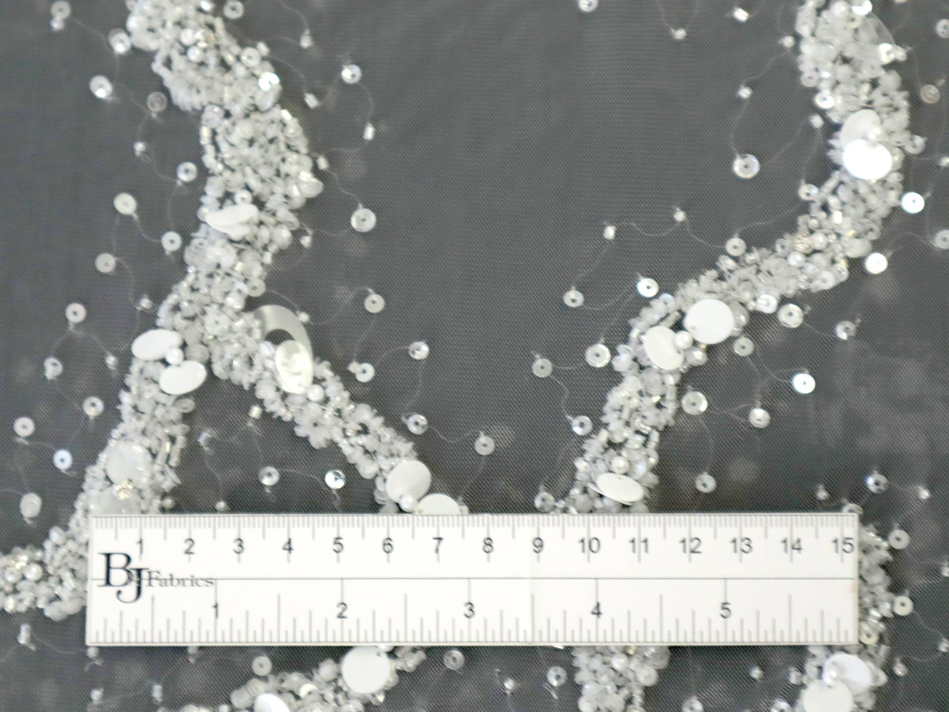 Beaded Tulle in Ivory