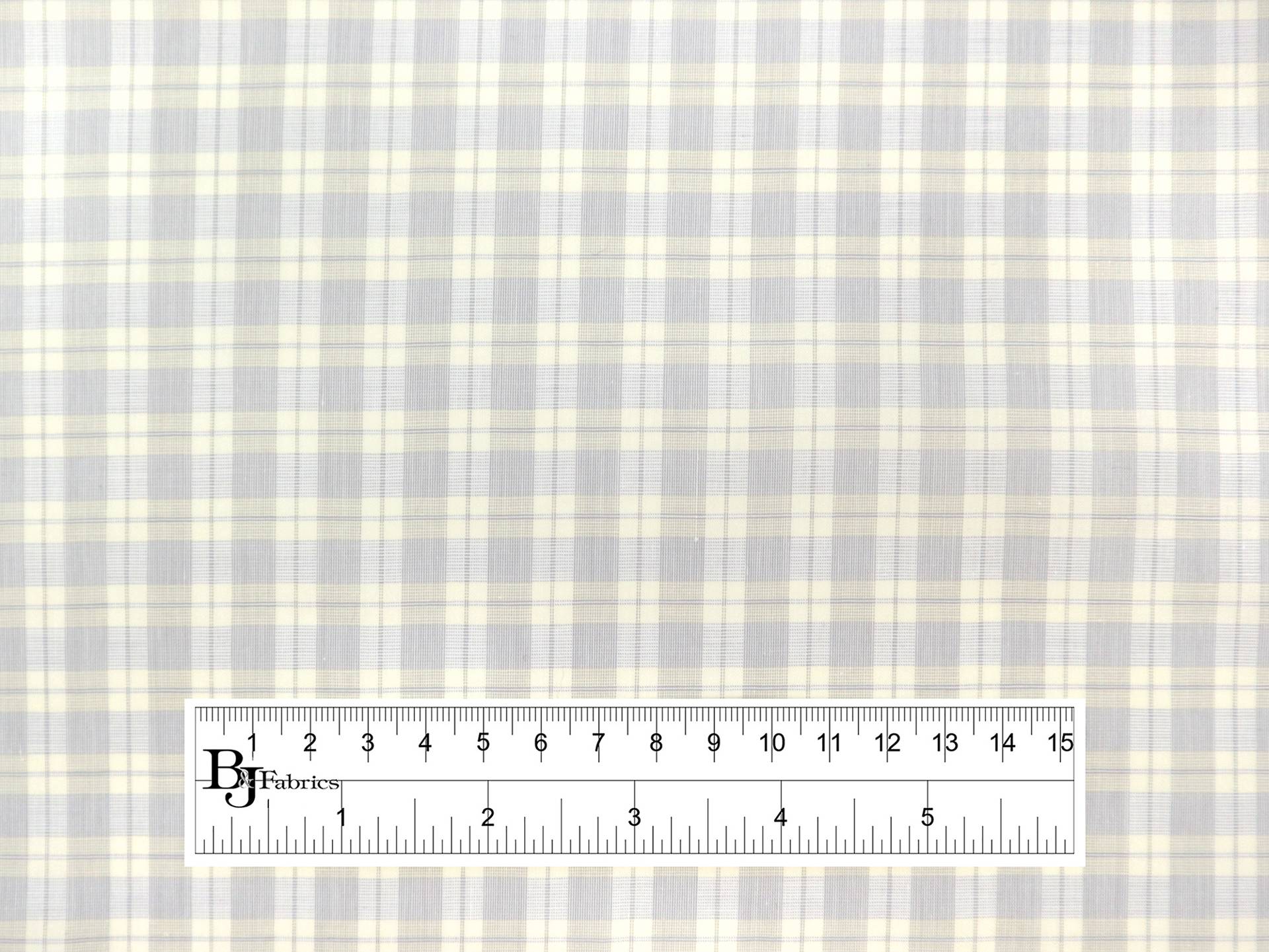 Cotton Plaid Shirting in Butter & Grey