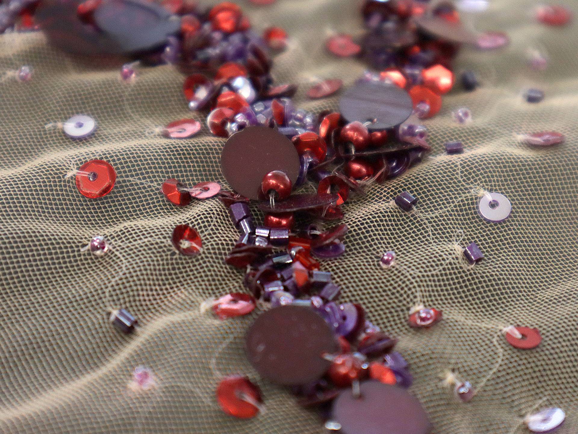 Beaded Novelty in Aubergine
