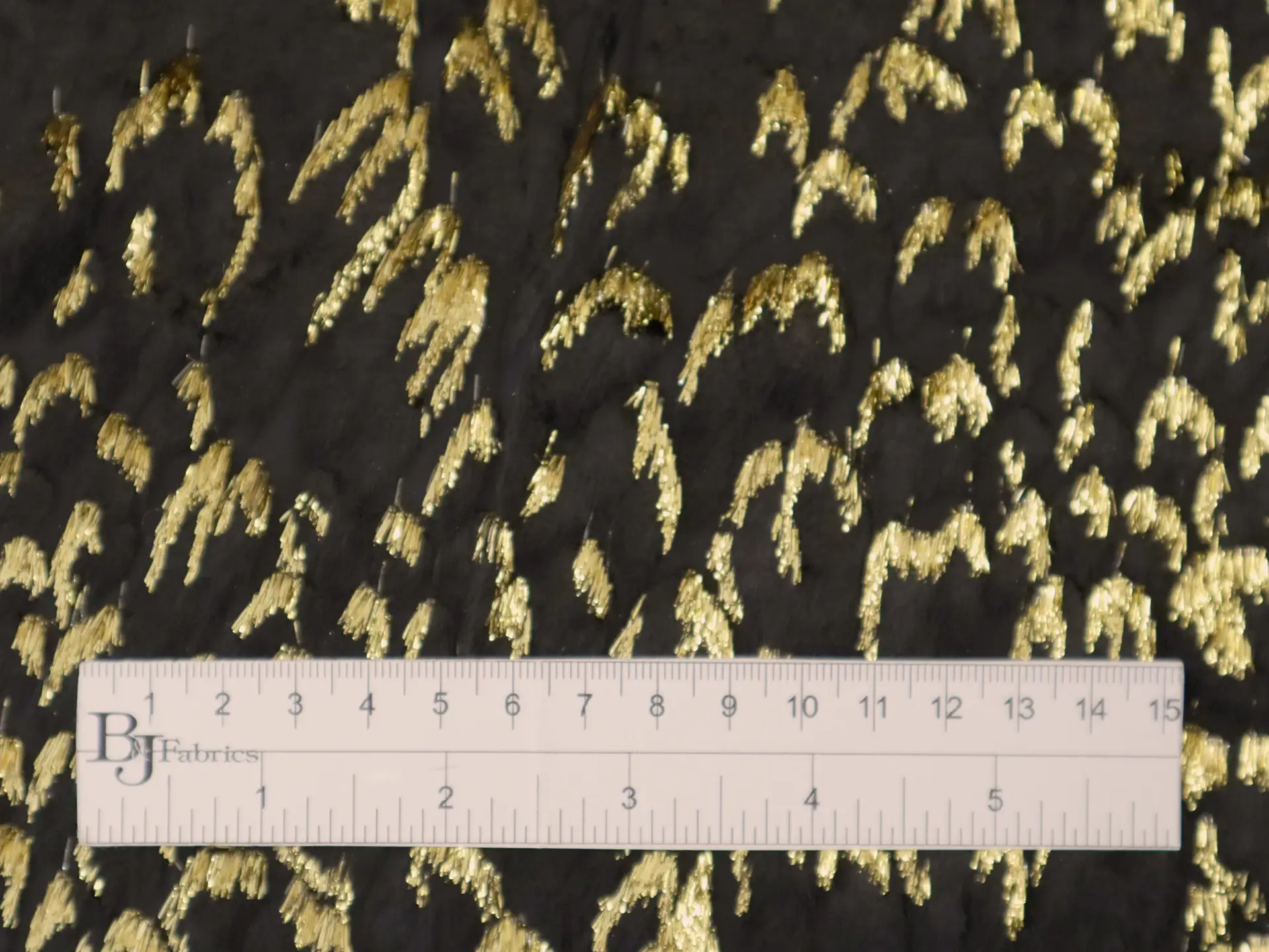 Silk & Lurex Blend Burnout Velvet in Gold/Black