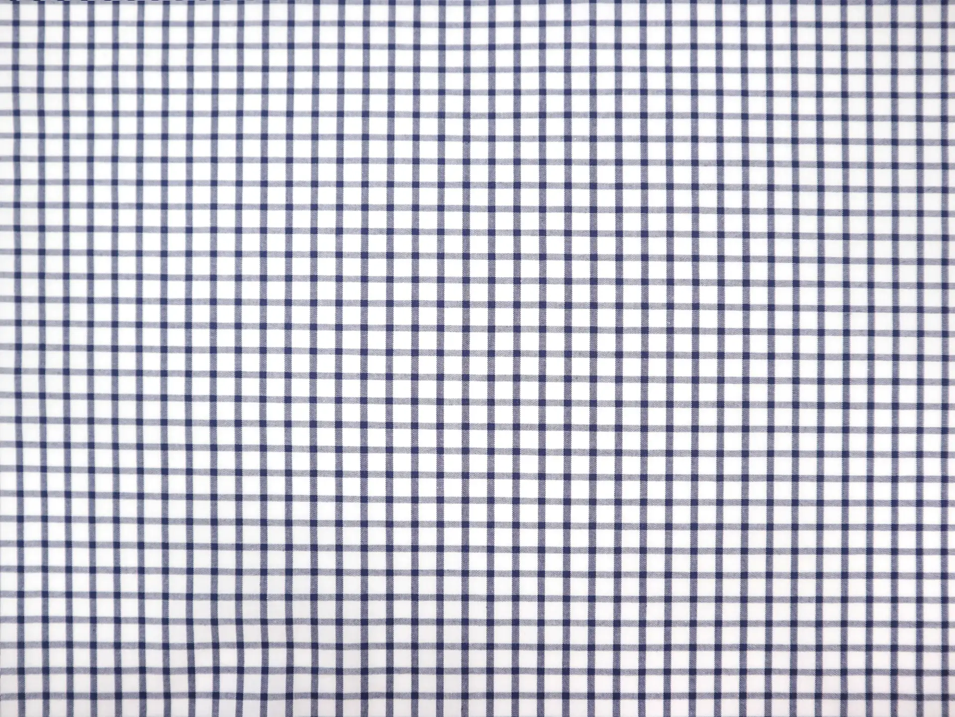 Cotton Check Shirting in Navy & White