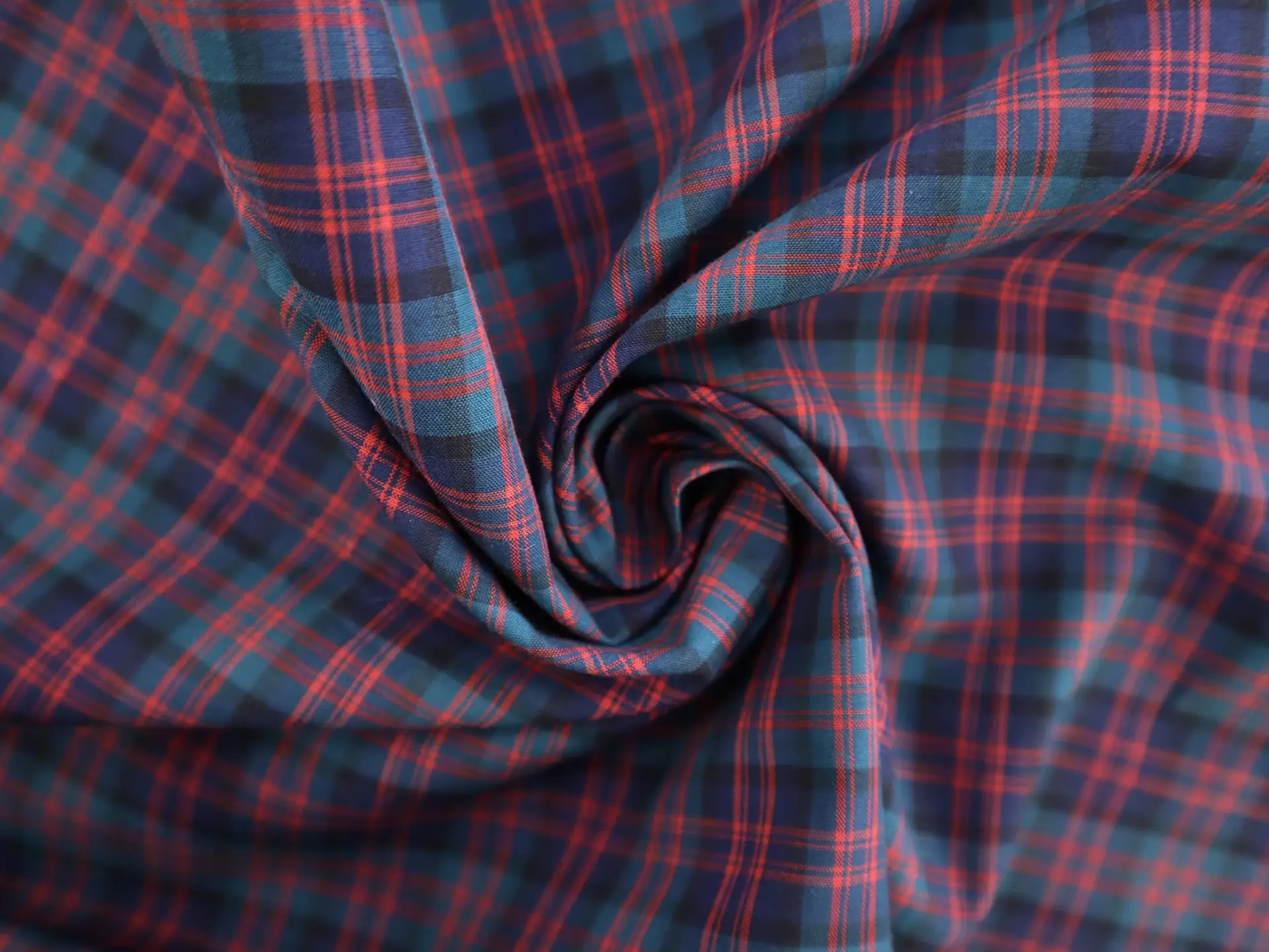 Pima Cotton Tartan Plaid in Blue Red