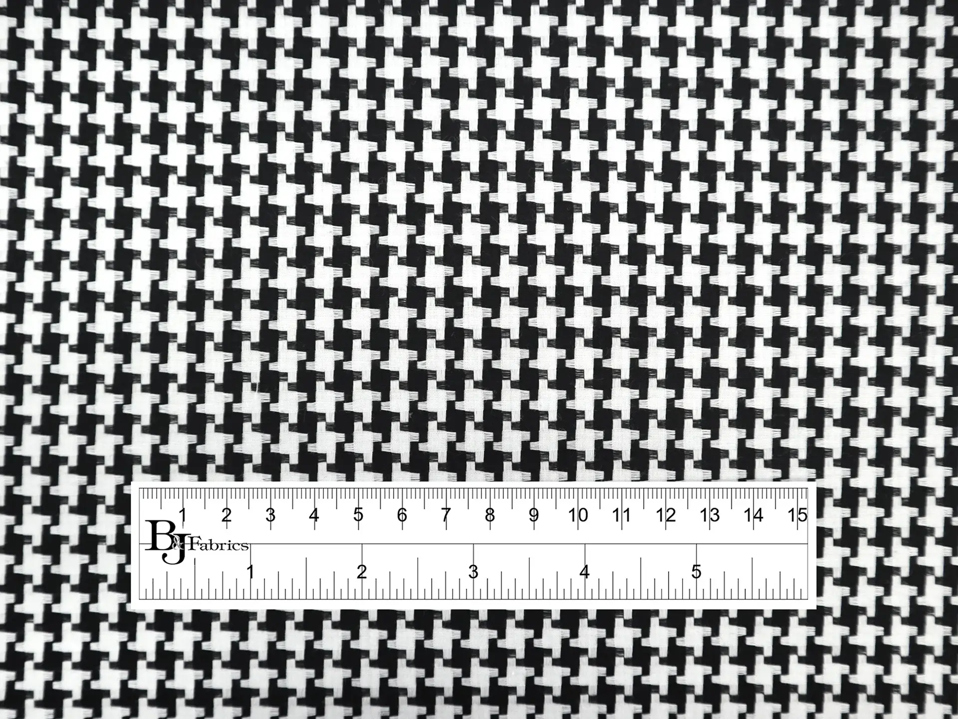 Cotton Novelty Houndstooth Shirting in Black & White