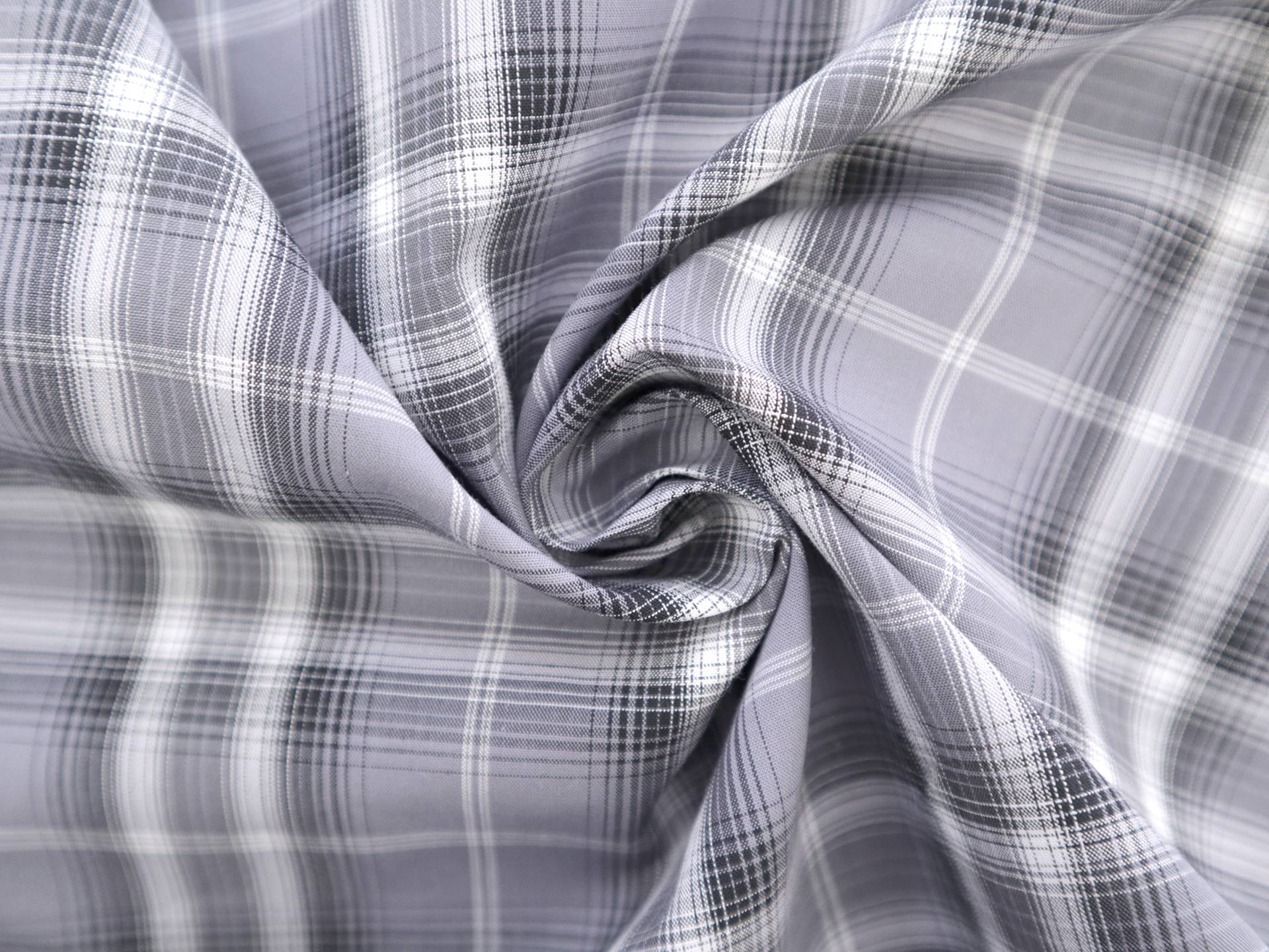 Cotton Plaid Shirting in Grey