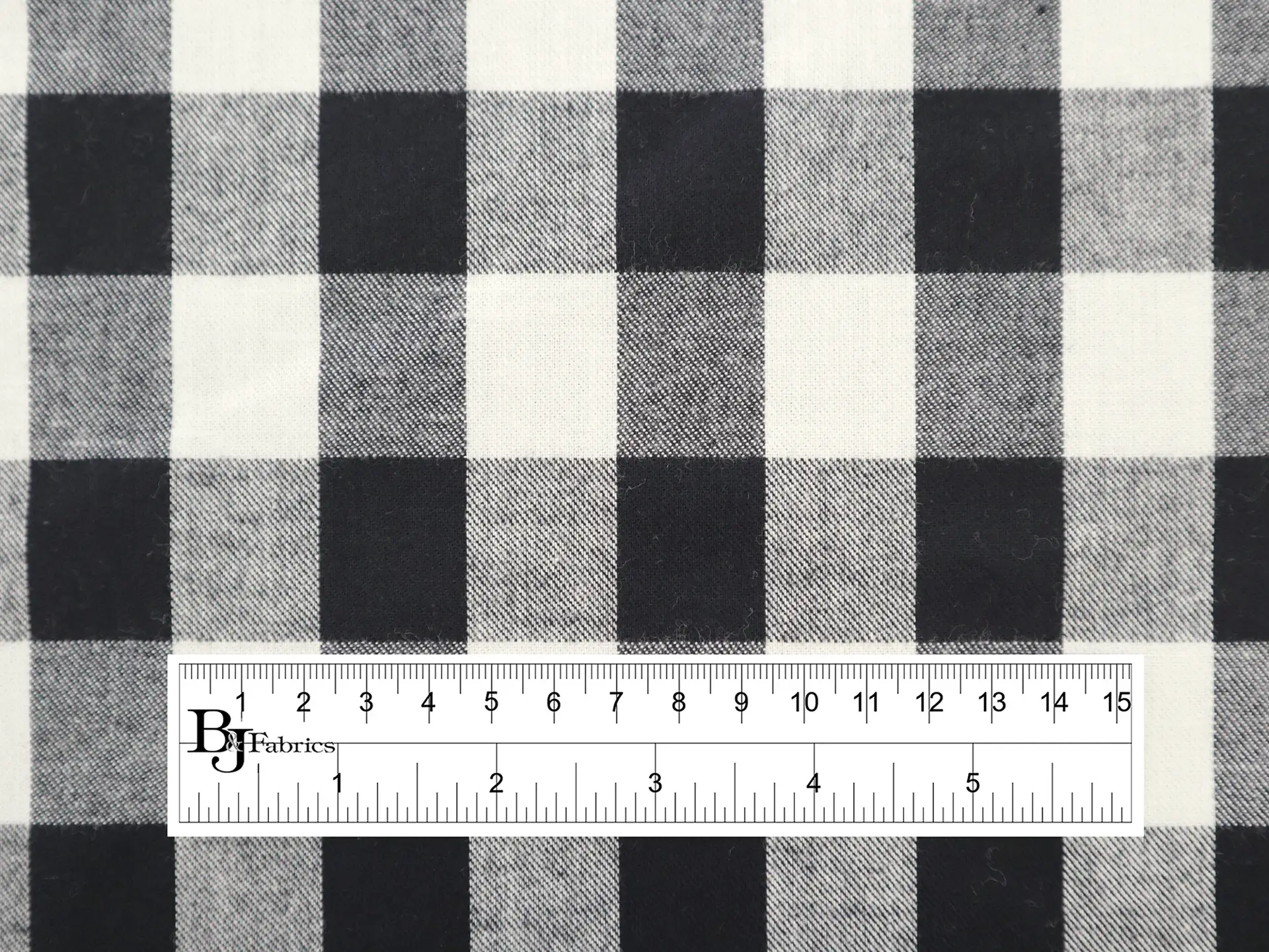 Cotton Buffalo Check Flannel in Black Off White