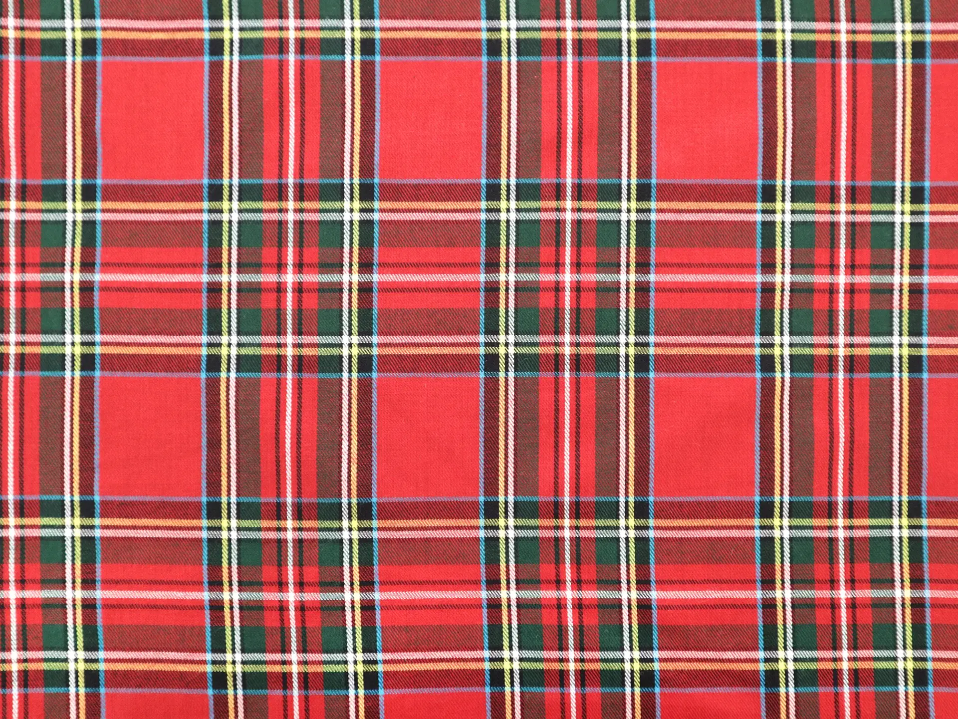 Cotton Stewart Tartan Twill Shirting in Red