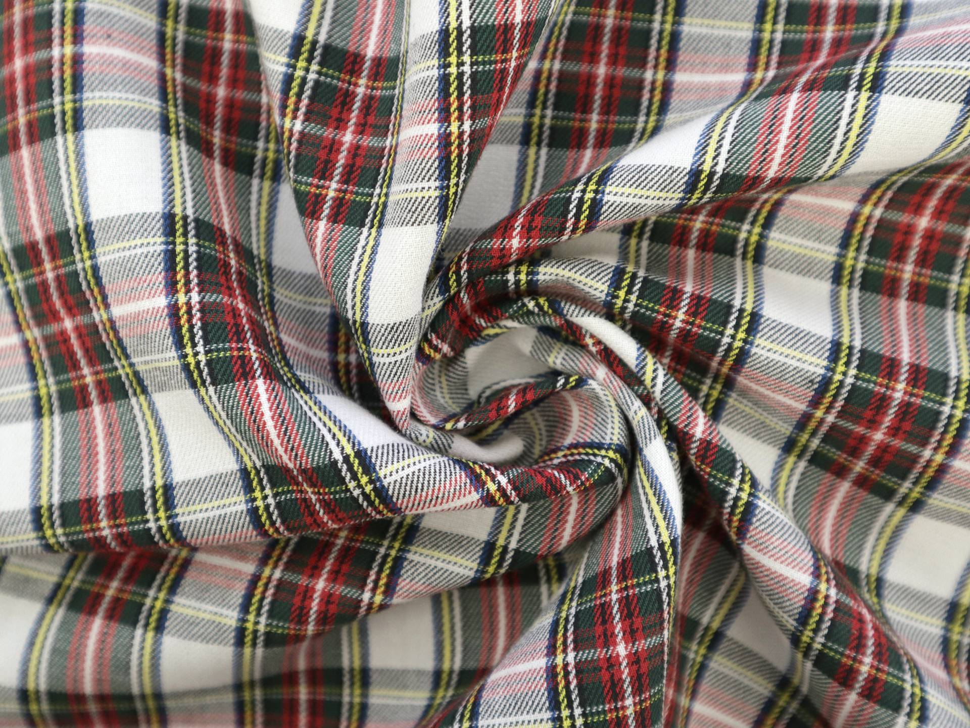 Cotton Twill Plaid in Ivory