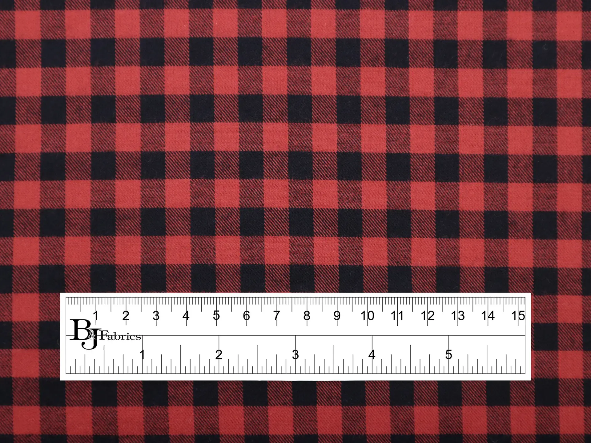 Cotton Flannel Check in Crimson Black