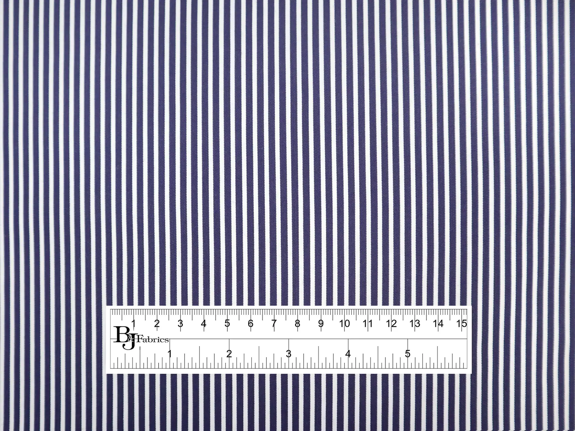 Stretch Cotton Sateen Stripe in Navy