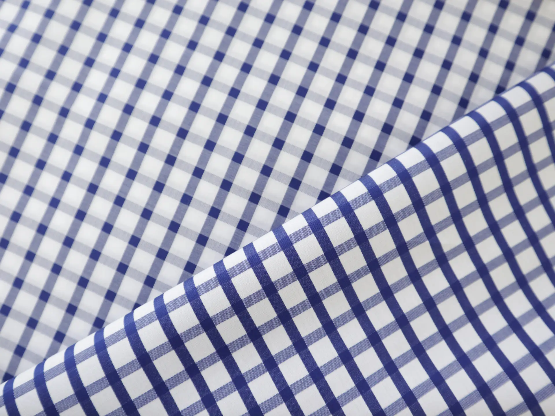 Cotton Check Shirting in Royal Blue