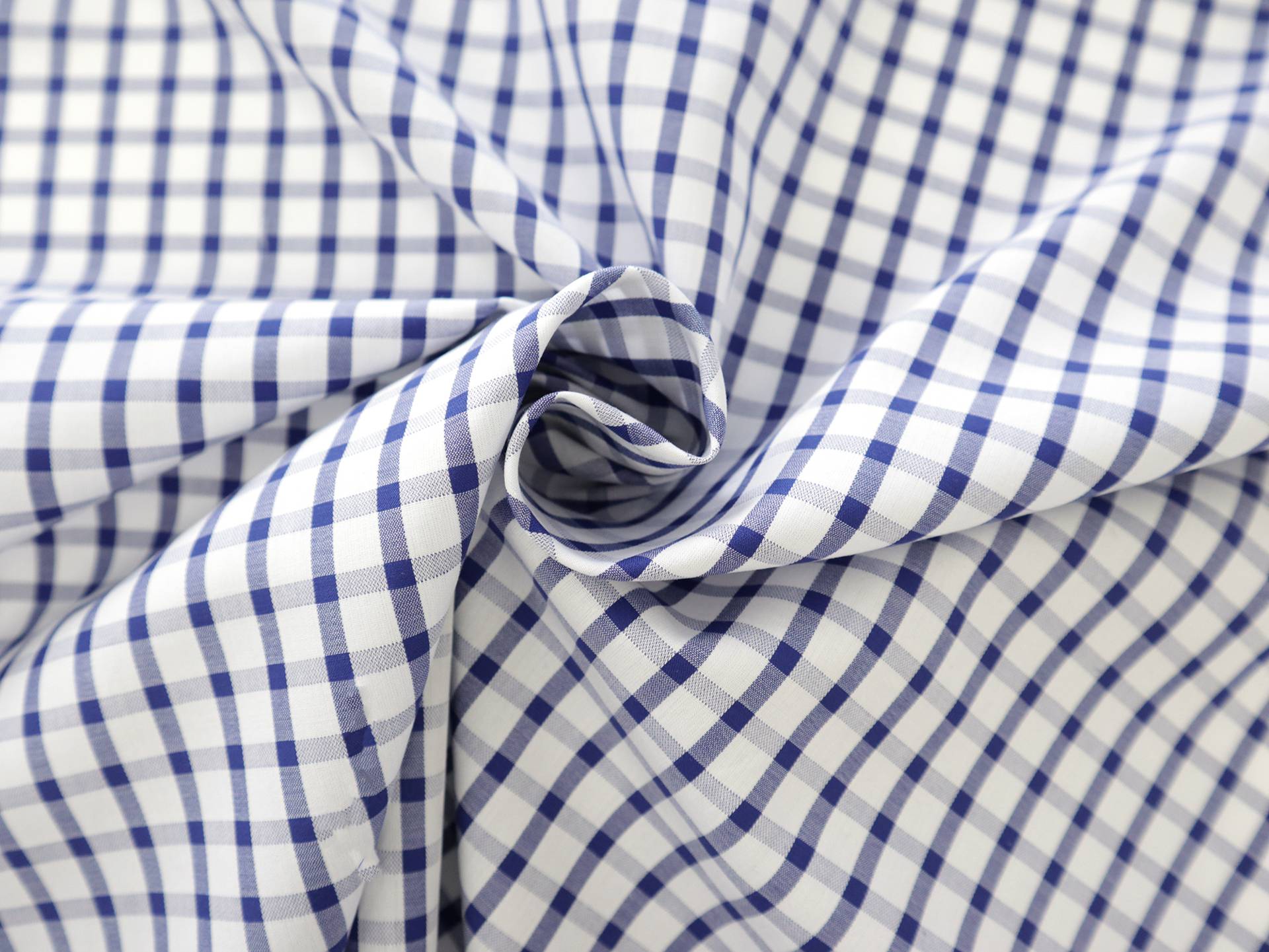 Cotton Check Shirting in Royal Blue