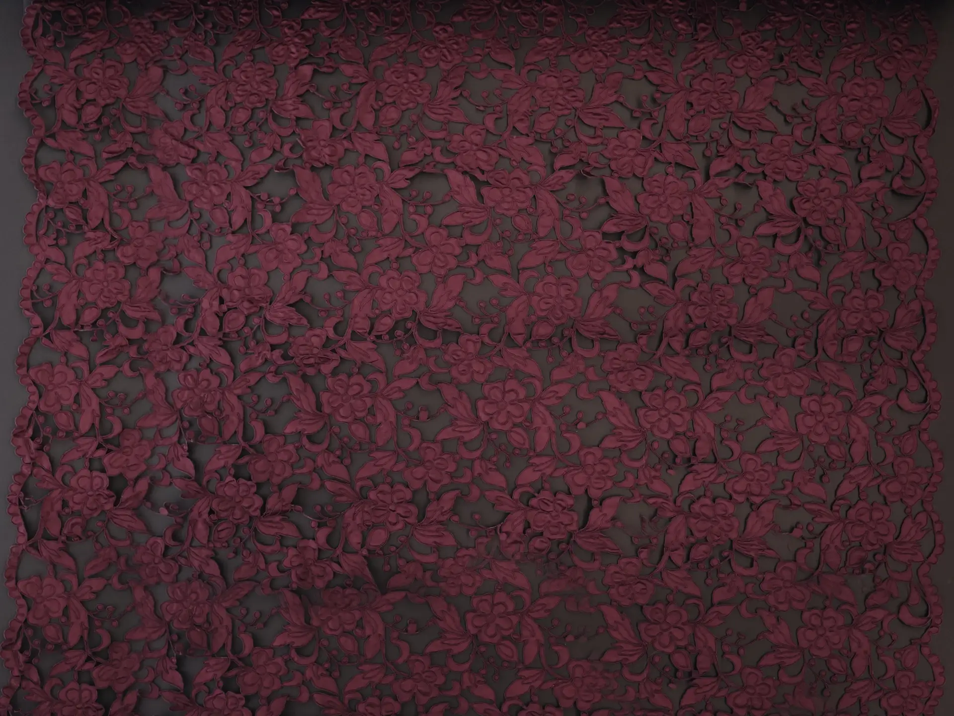Laser Cut Corded Satin with Floral Pattern