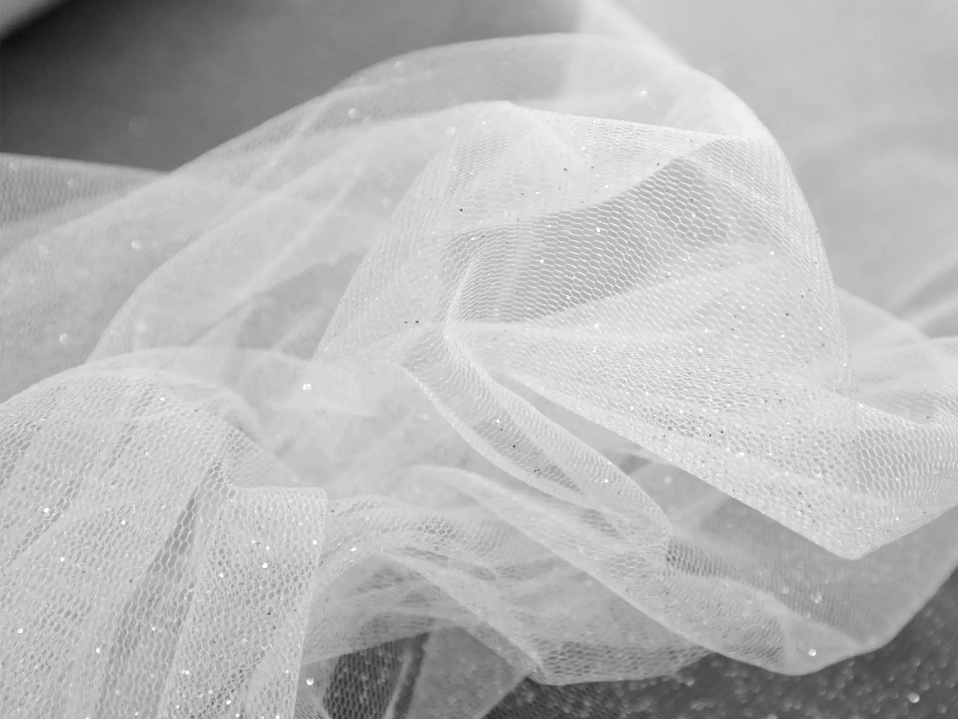 Glitter Tulle in White