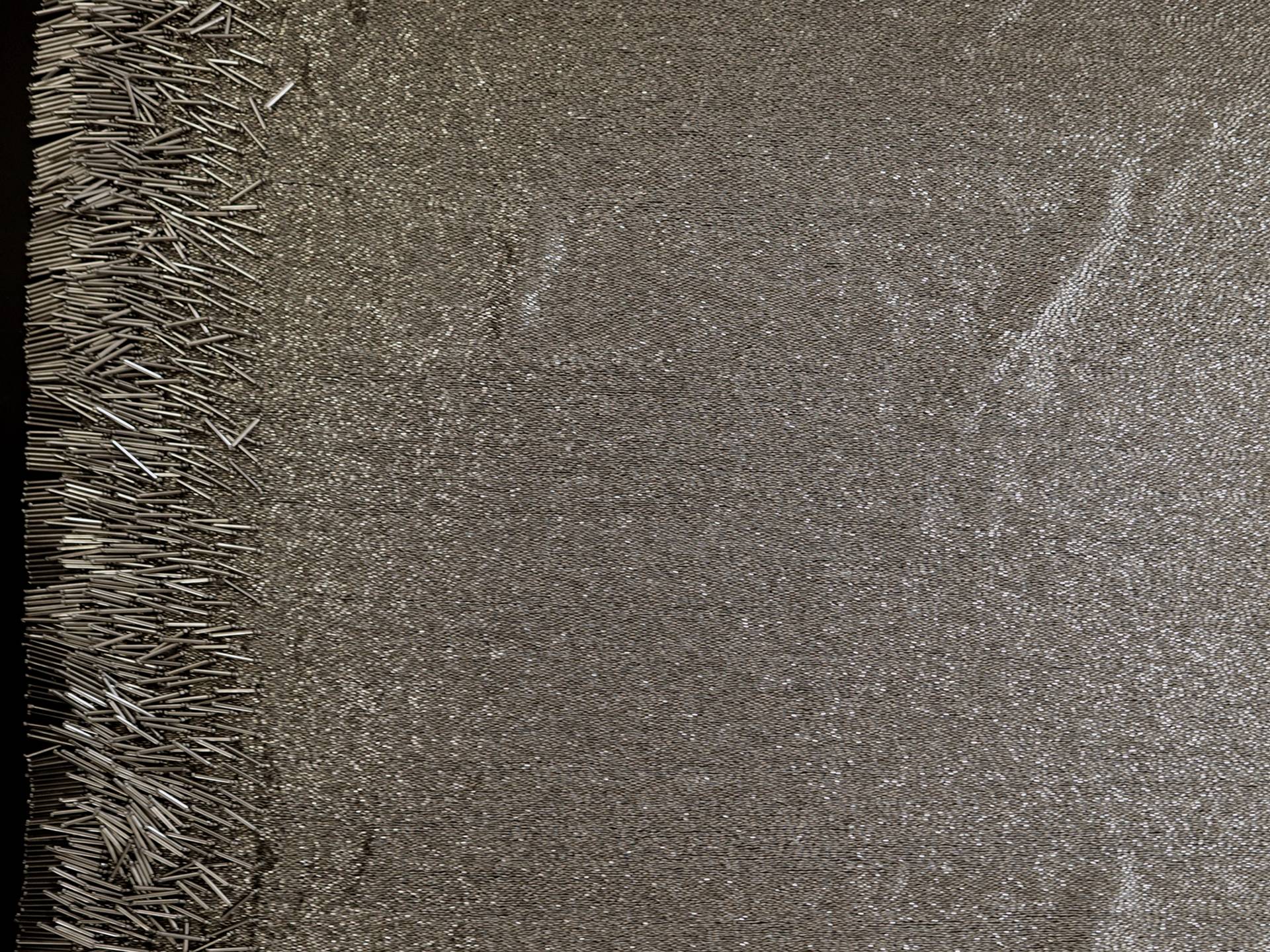 Novelty Bugle Beads on Tulle in Gunmetal