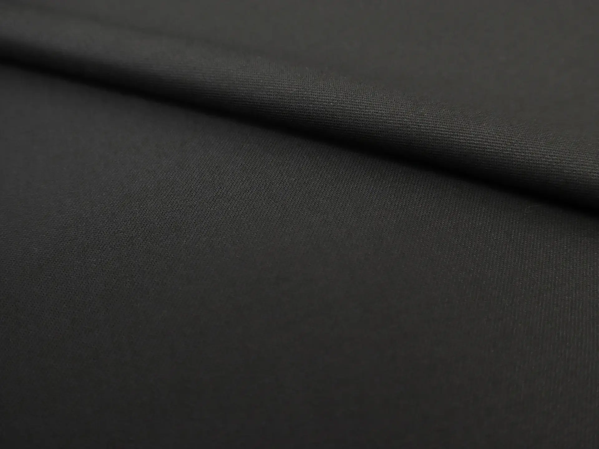 Italian Wool Lycra Gabardine in Nero Black