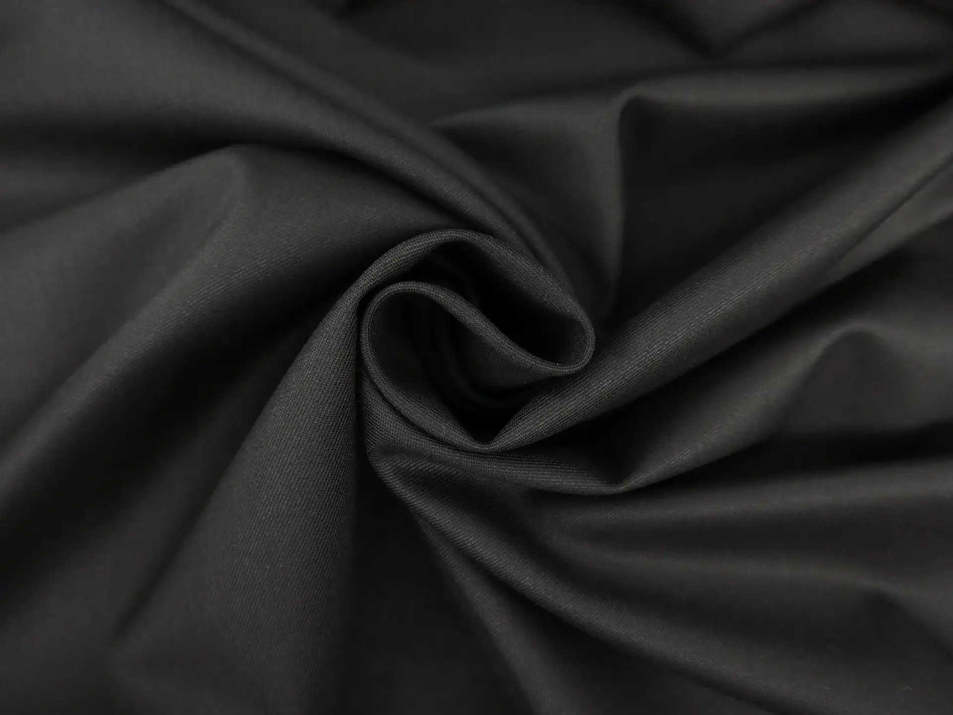 Italian Wool Lycra Gabardine in Nero Black