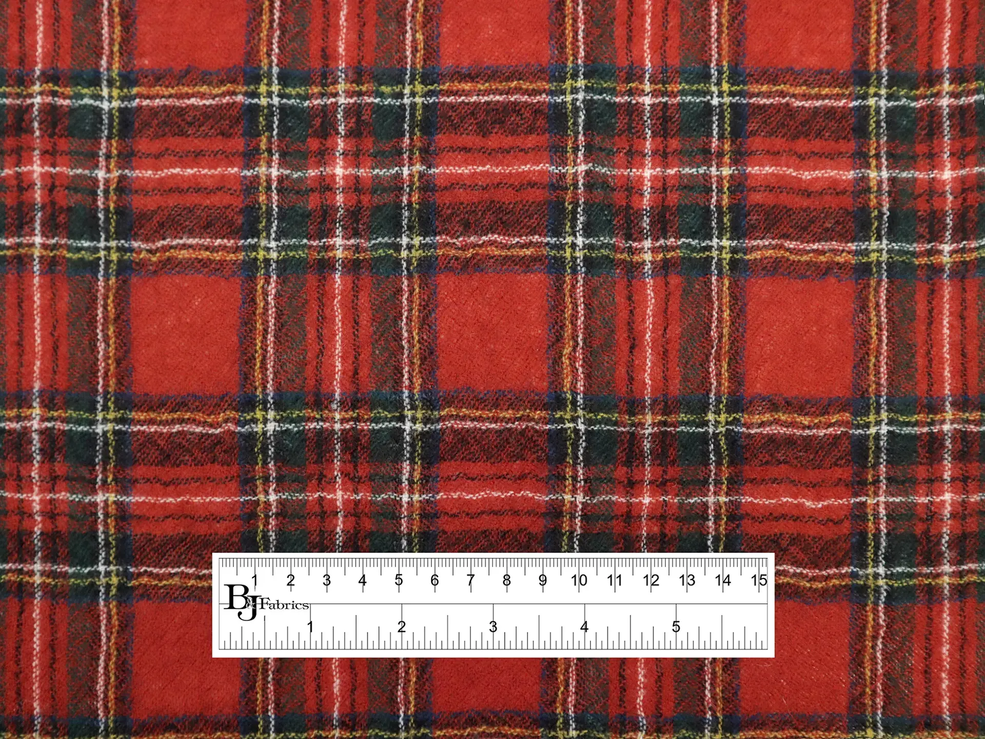 Japanese Wool Stewart Plaid Gauze in Crimson