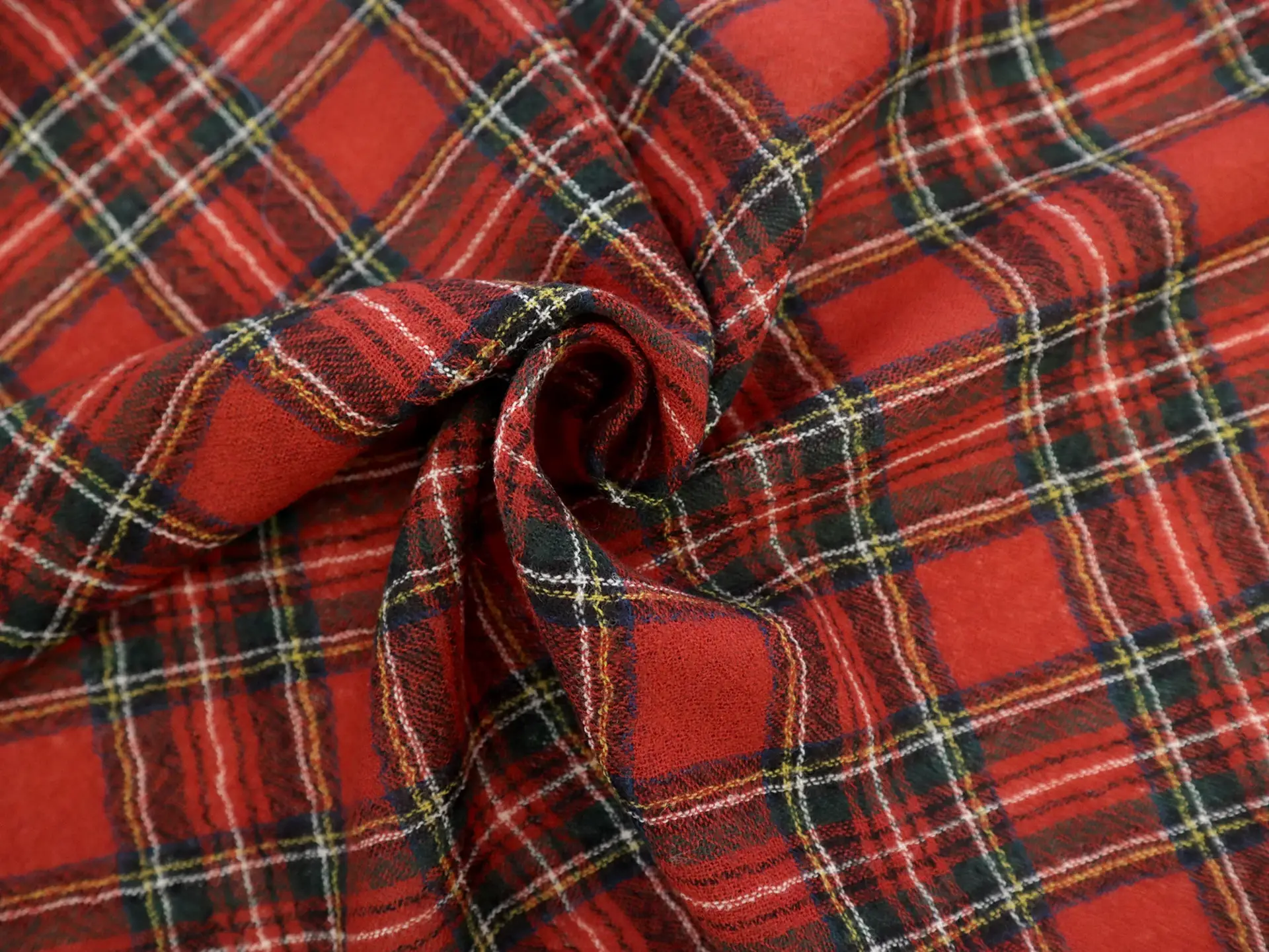 Japanese Wool Stewart Plaid Gauze in Crimson