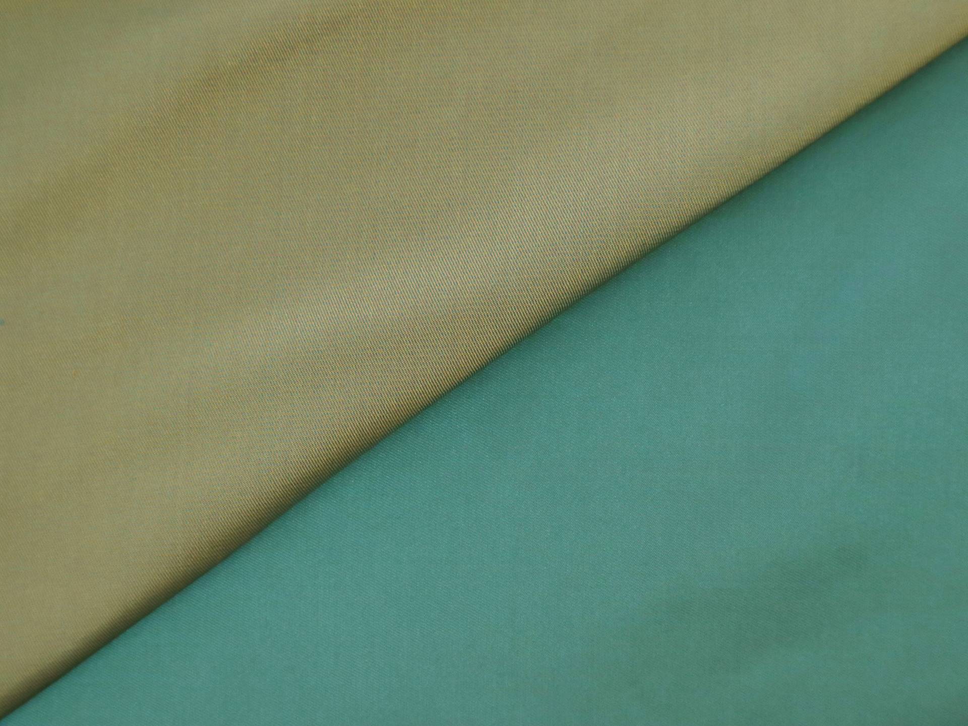Iridescent Pure Silk Twill in Sage and Aqua Blue