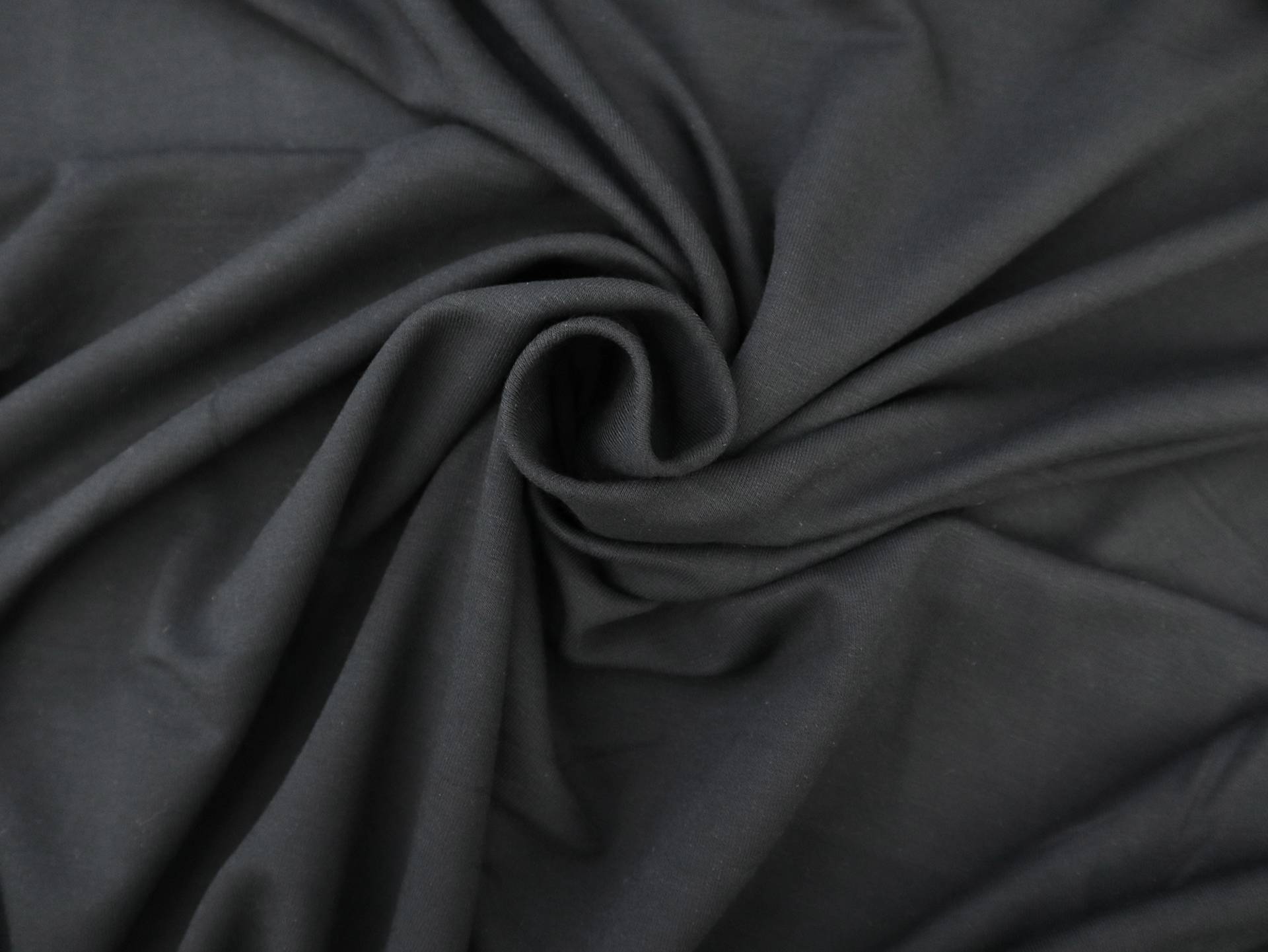 Bamboo Rayon & Merino Blend Sweatshirt Fleece in Black