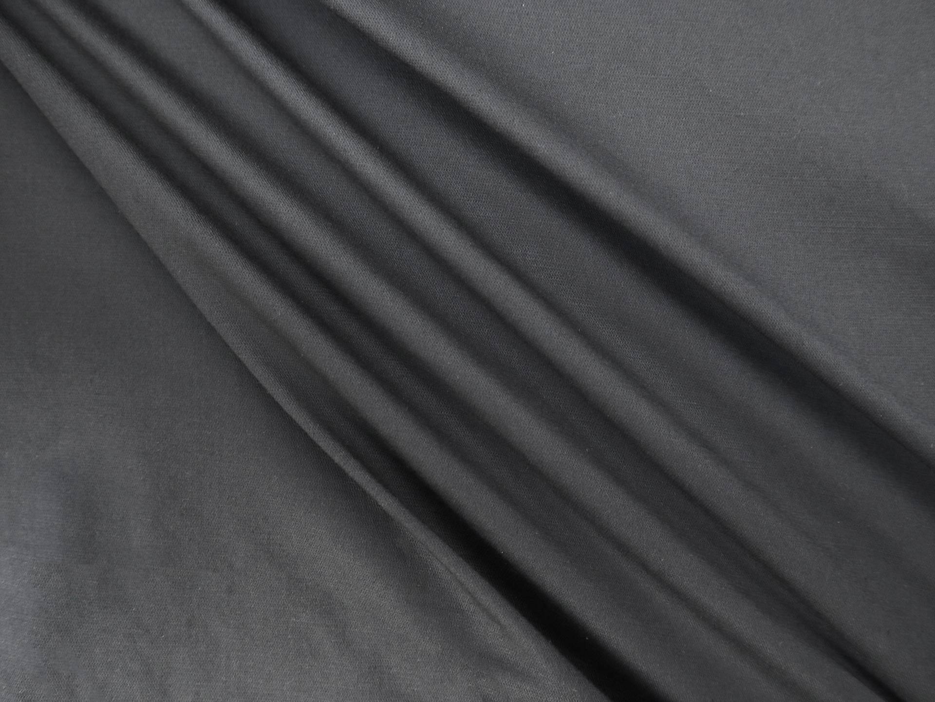 Stretch Cotton Satin Barathea in Off Black