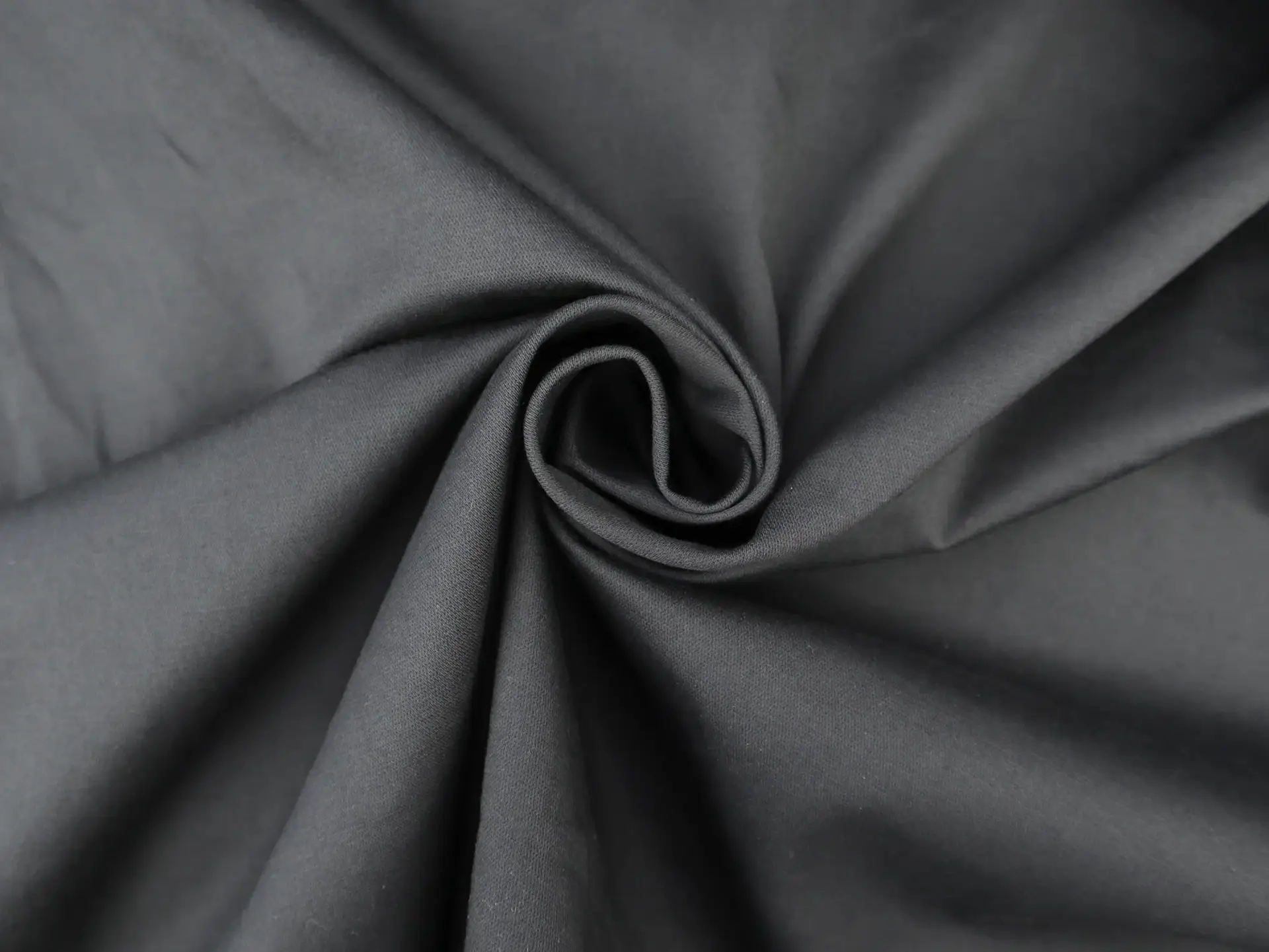 Stretch Cotton Satin Barathea in Off Black