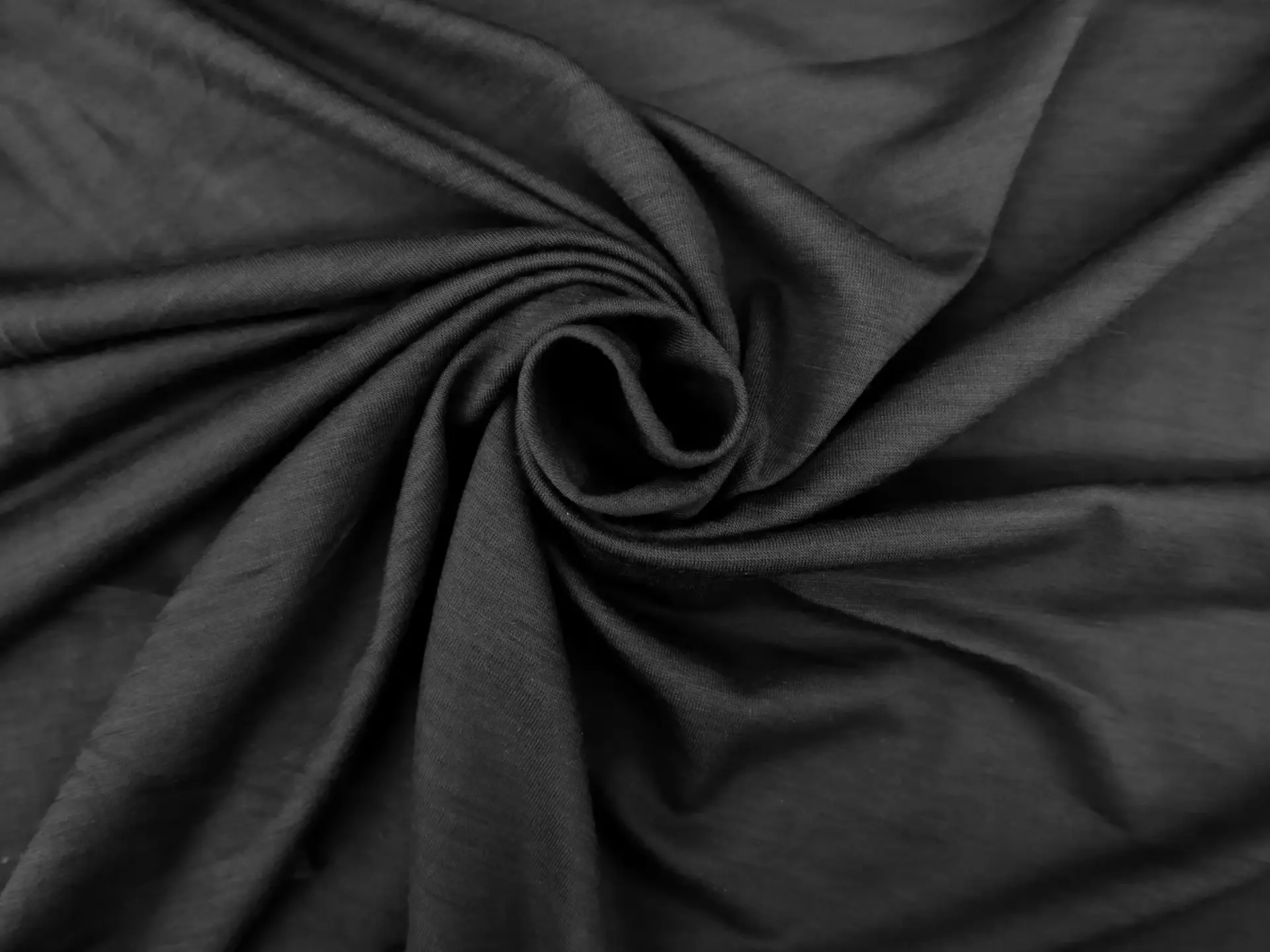 Super Fine Merino Wool Jersey in Black