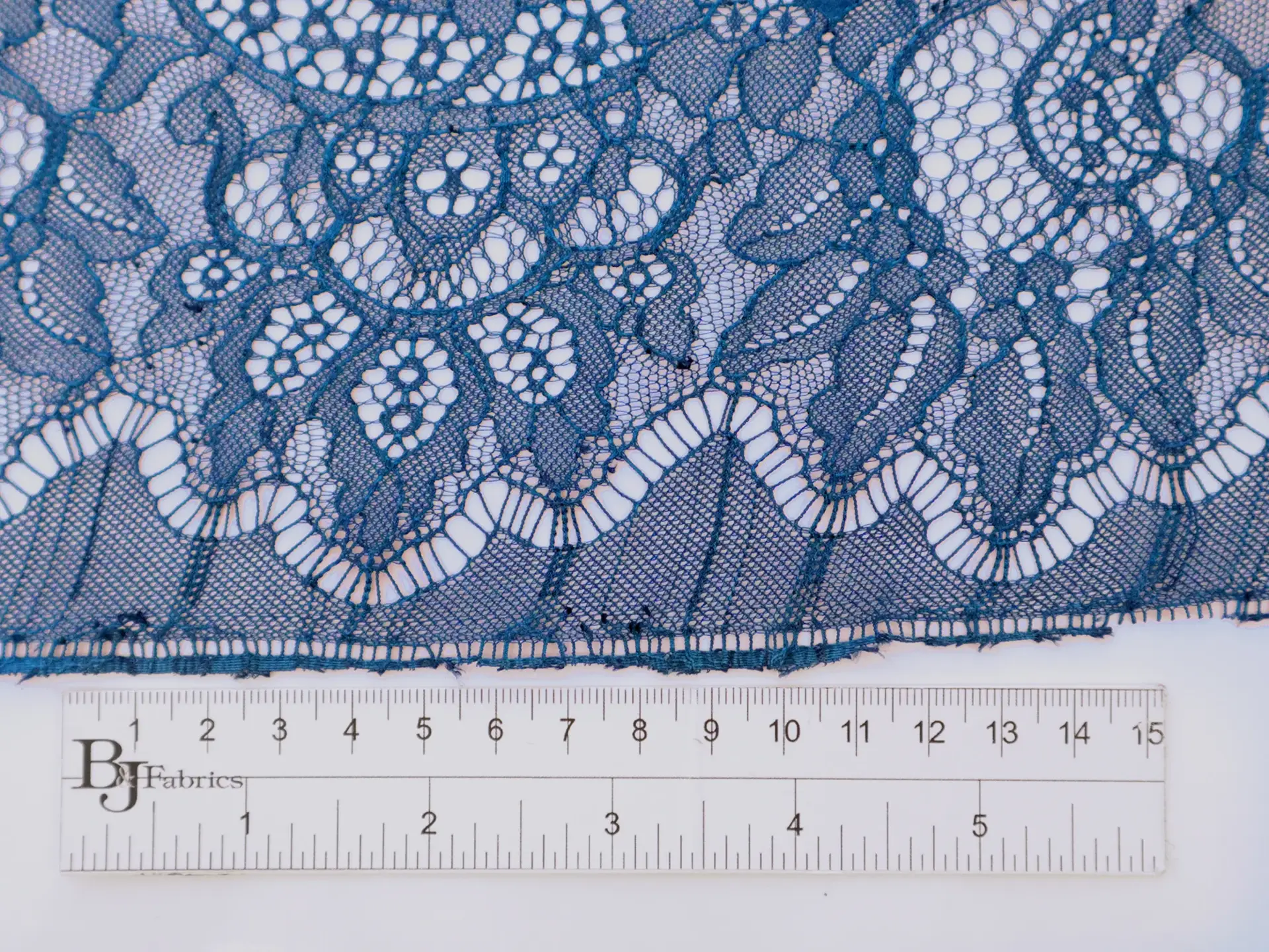 Chantilly Lace with Floral Filigrees in Cornflower