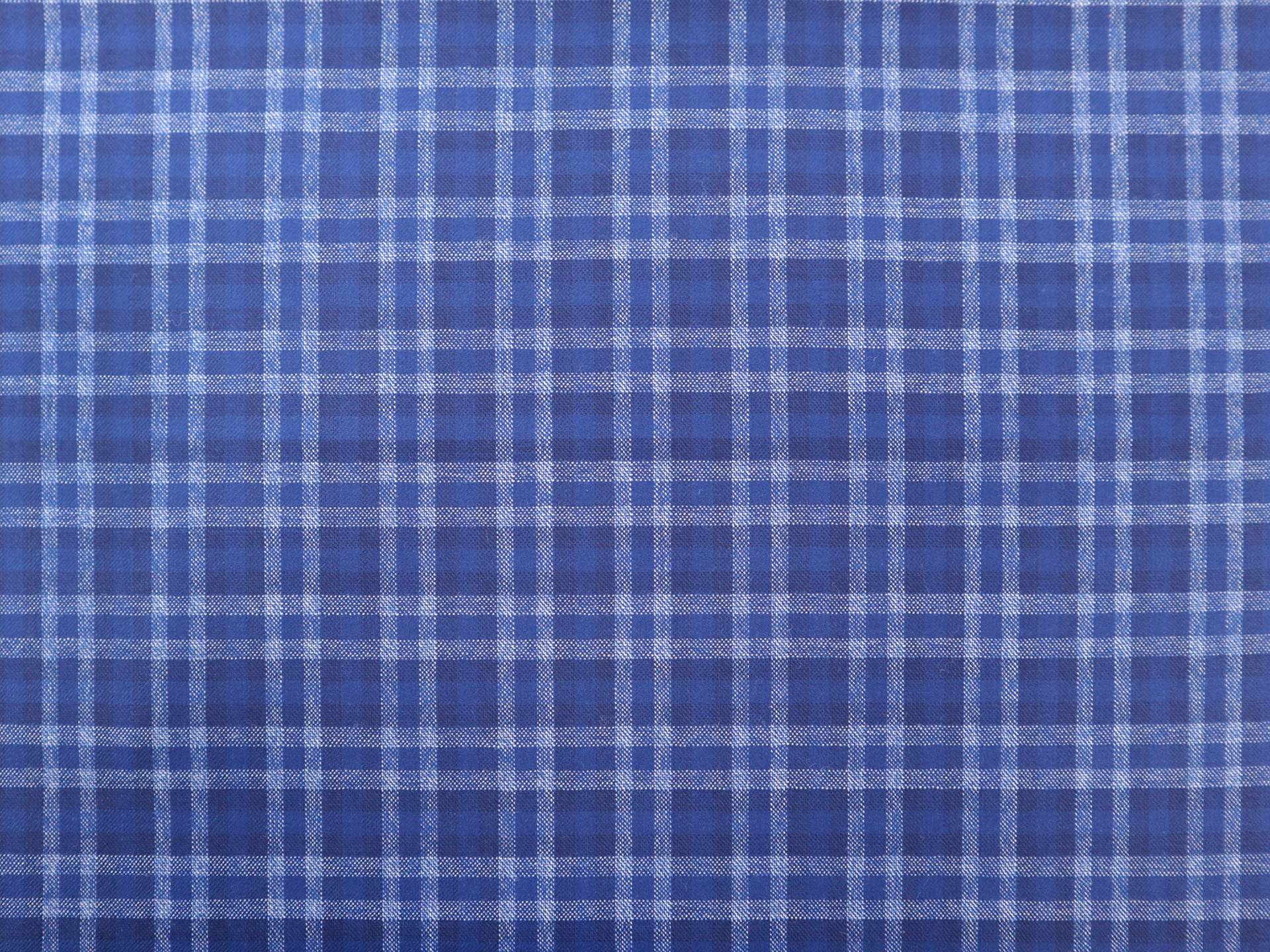 Italian Super 150s Wool Plaid Suiting in Blue
