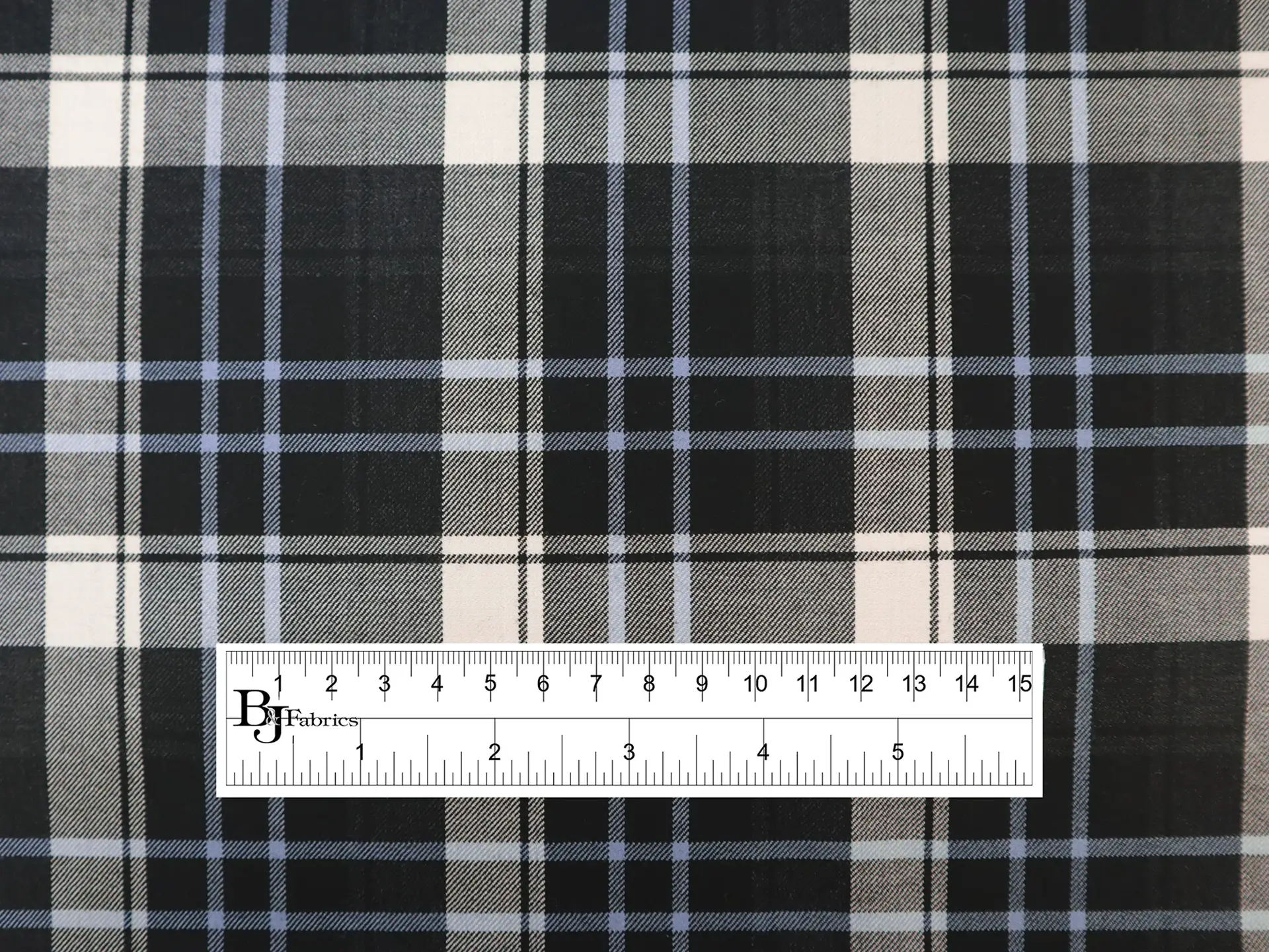 Italian Super 150's Wool Plaid Suiting in Charcoal Powder Blue