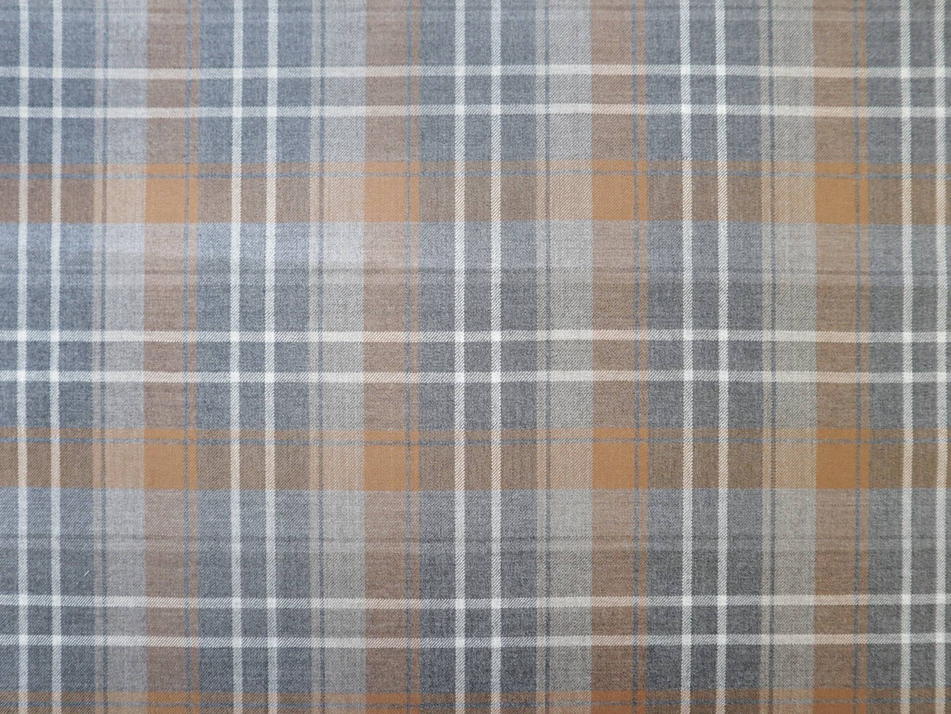 Wool Super 150s Plaid in Copper & Grey