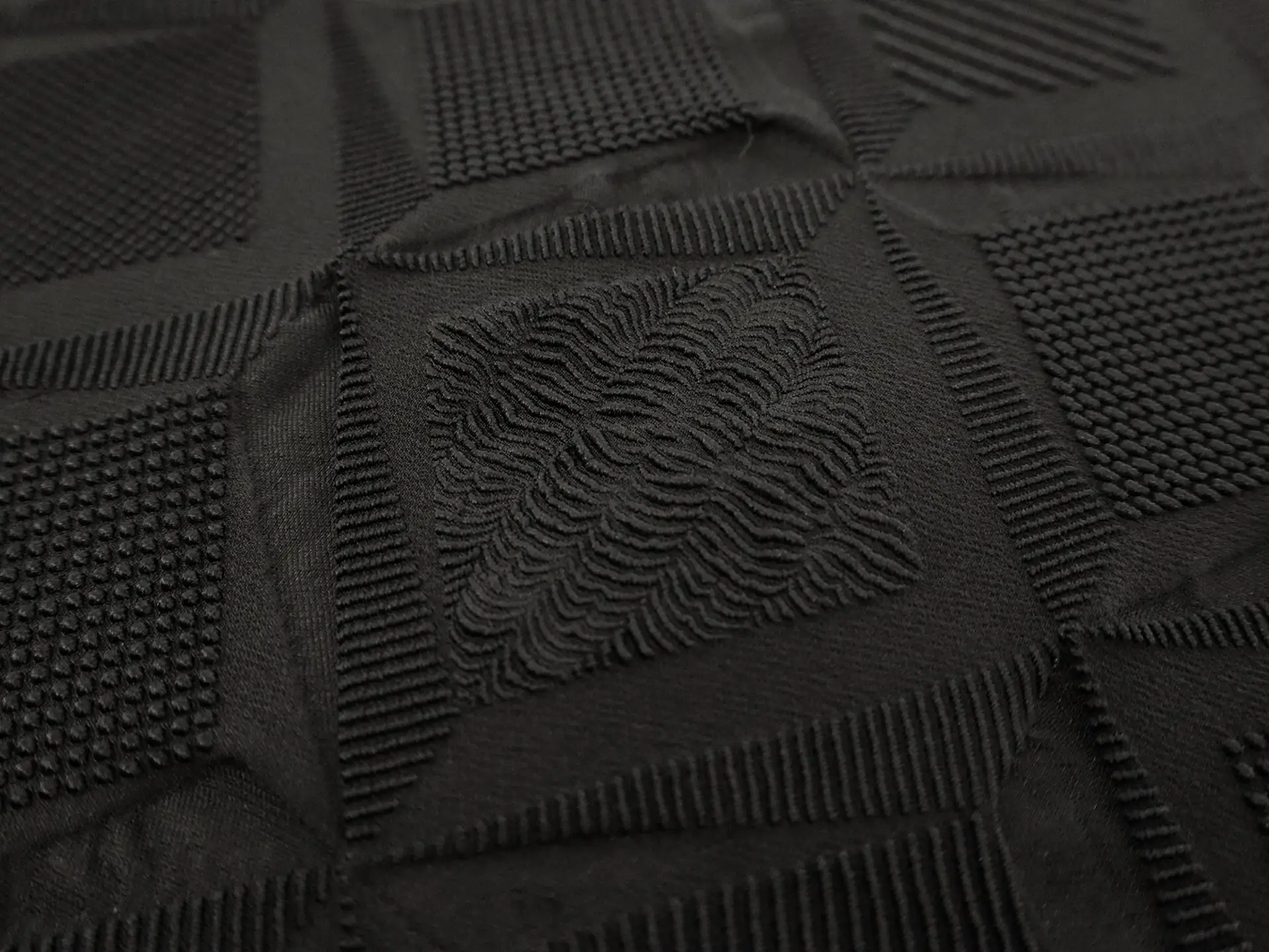 Polyester and Nylon Blend Stretch Brocade in Black