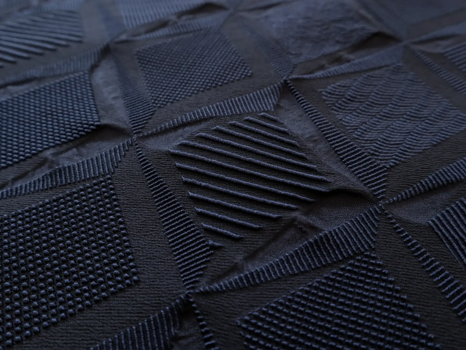 Polyester and Nylon Blend Stretch Brocade in Navy