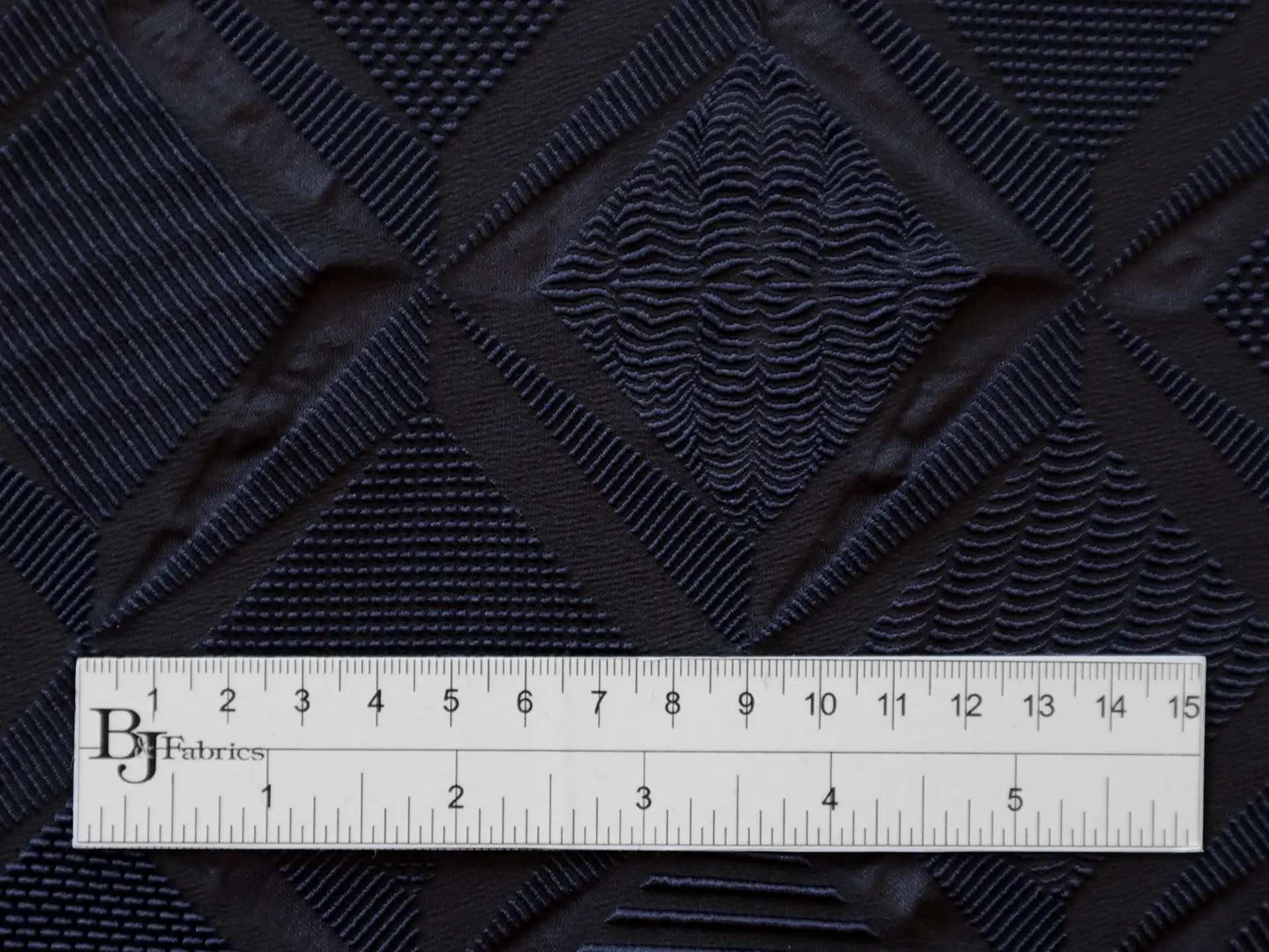 Polyester and Nylon Blend Stretch Brocade in Navy