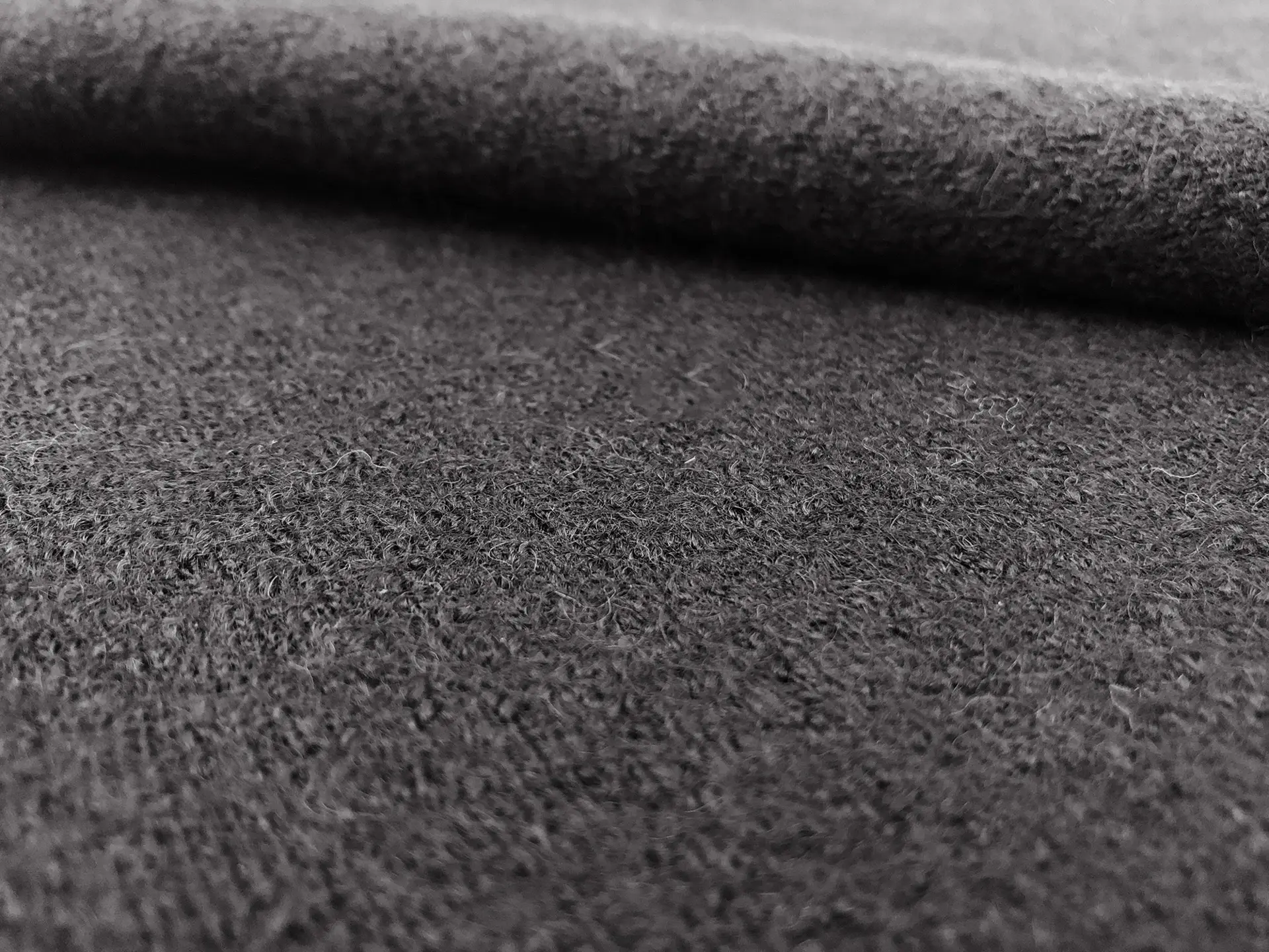 Boiled Wool Blend Knit in Dark Grey
