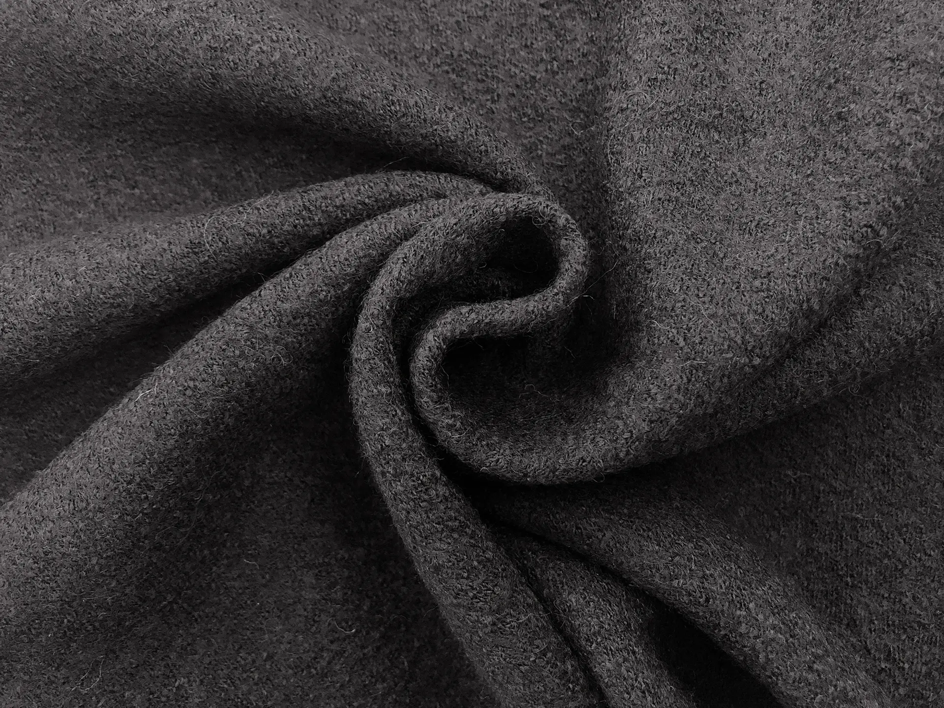Boiled Wool Blend Knit in Dark Grey