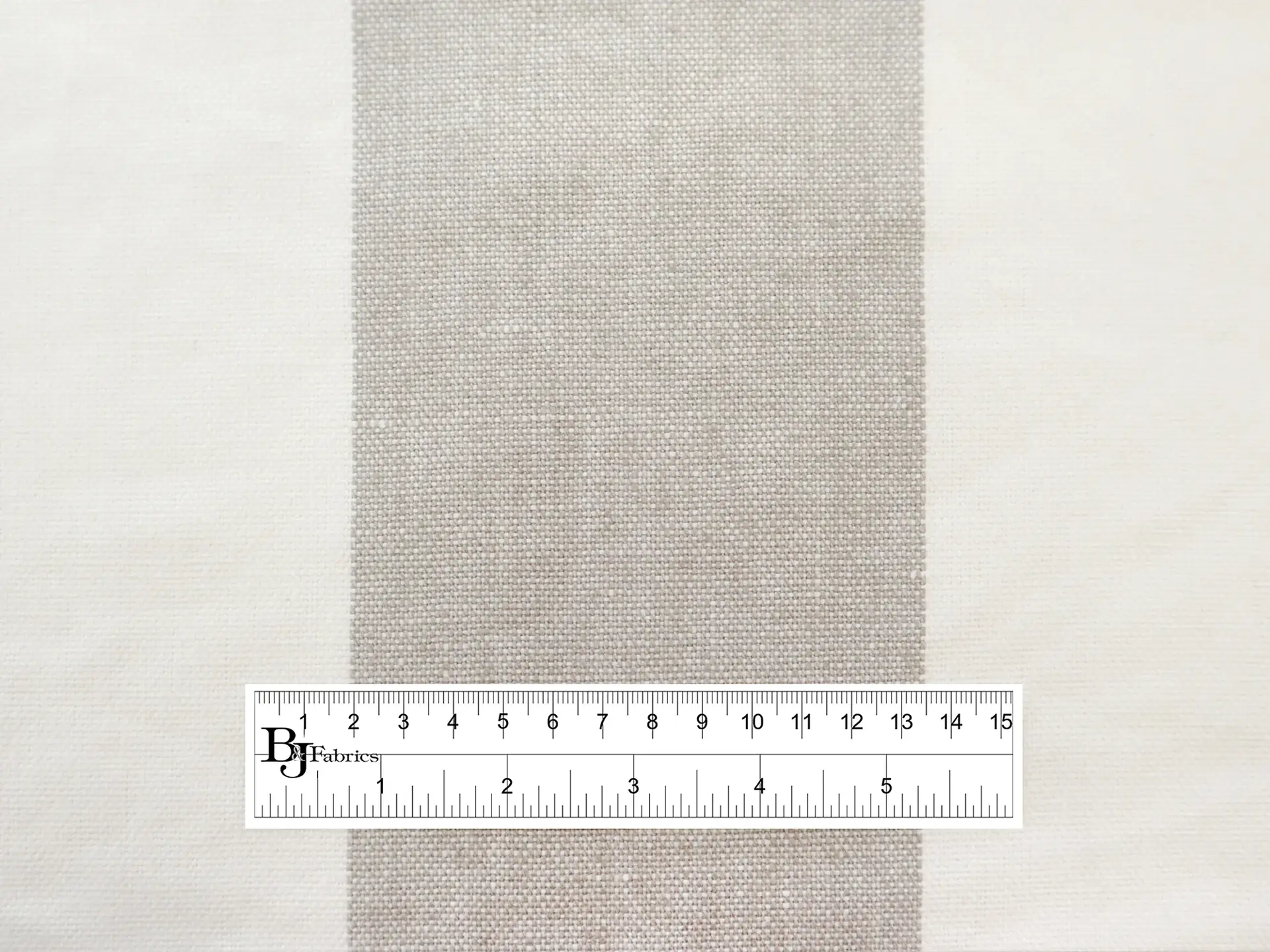 Linen Upholstery Stripe in Grey & Ivory